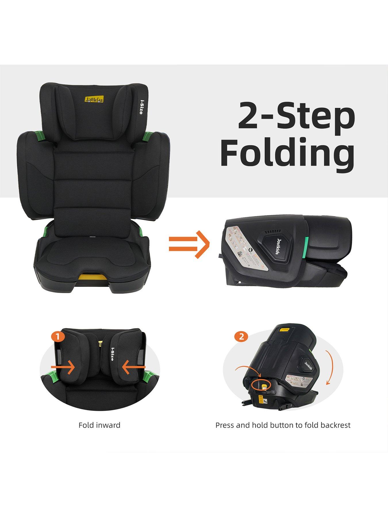 Image 6 of 8 of Jovikids Compact Folding Booster Car Seat - Black