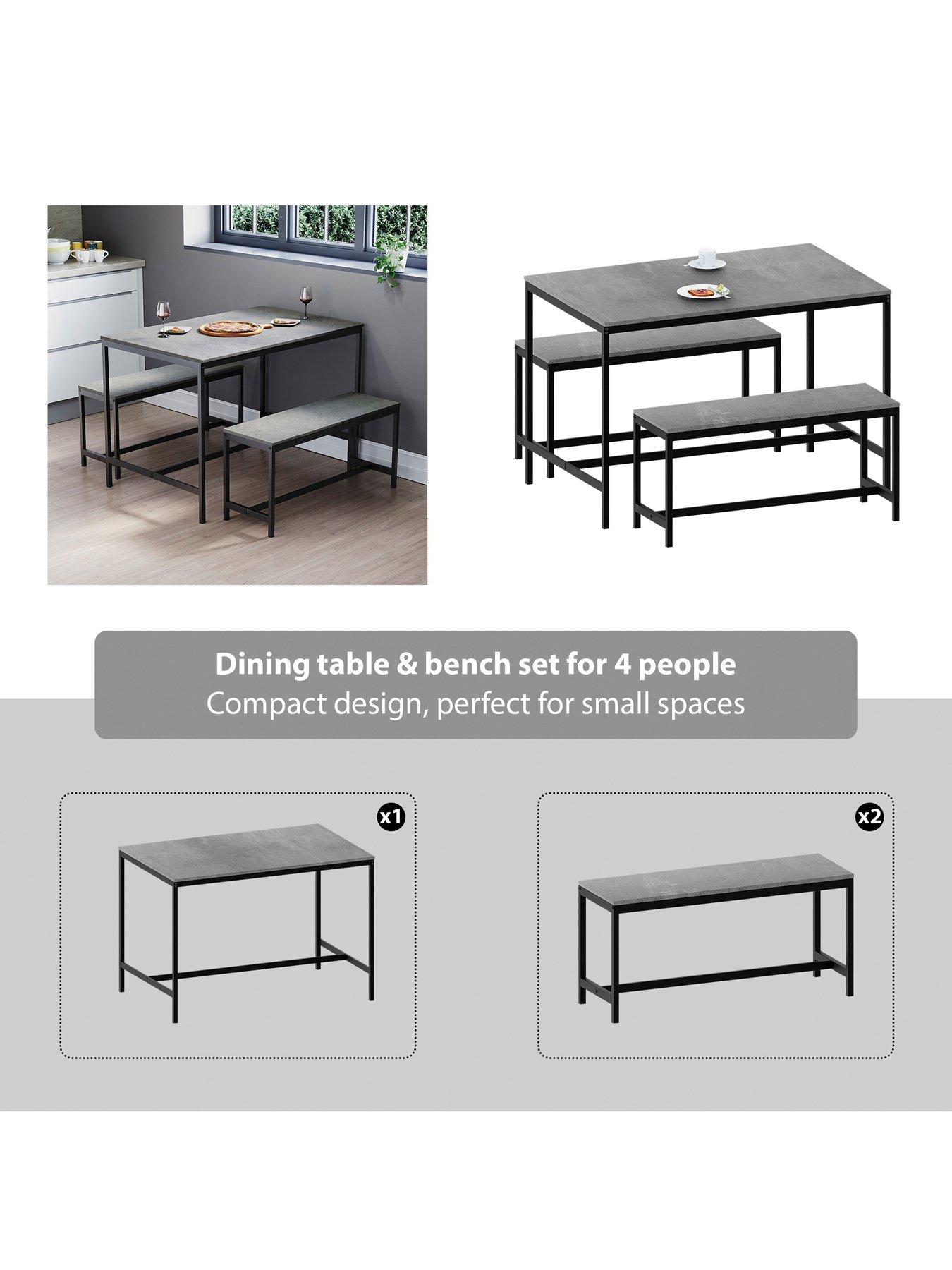 Image 4 of 6 of Vida Designs Roslyn 4 Seater Dining Table With Bench Set
