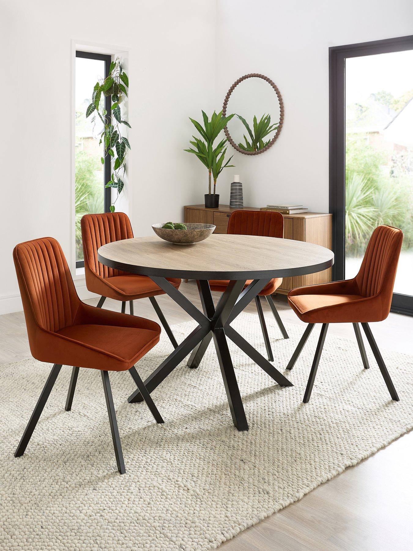 Very Home Oslo 120cm Round Dining Table  &  4 Marlow Chairs - FSC® Certified