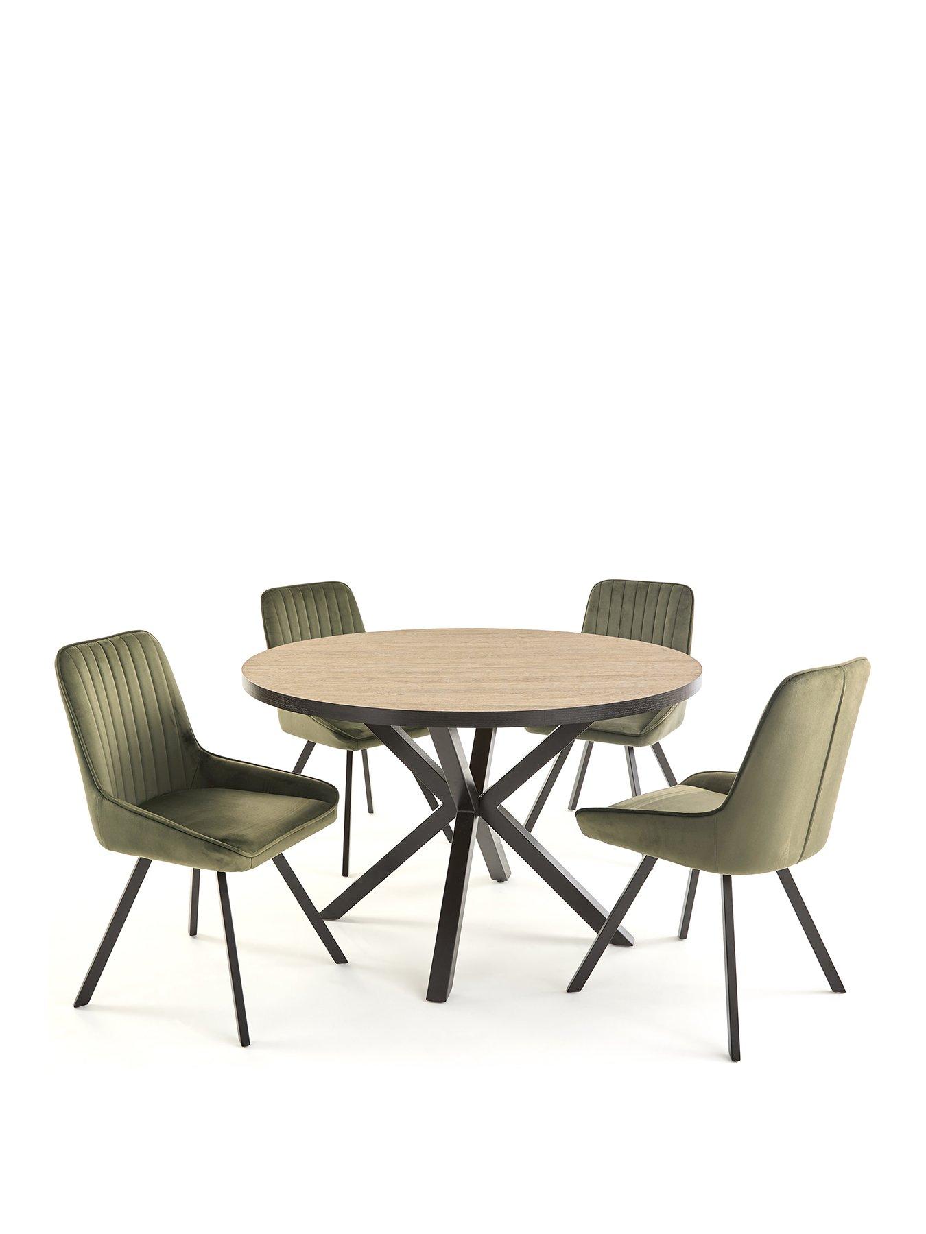 Image 2 of 7 of The Very Collection Oslo 120cm Round Dining Table &amp; 4 Marlow Chairs - FSC&reg; Certified