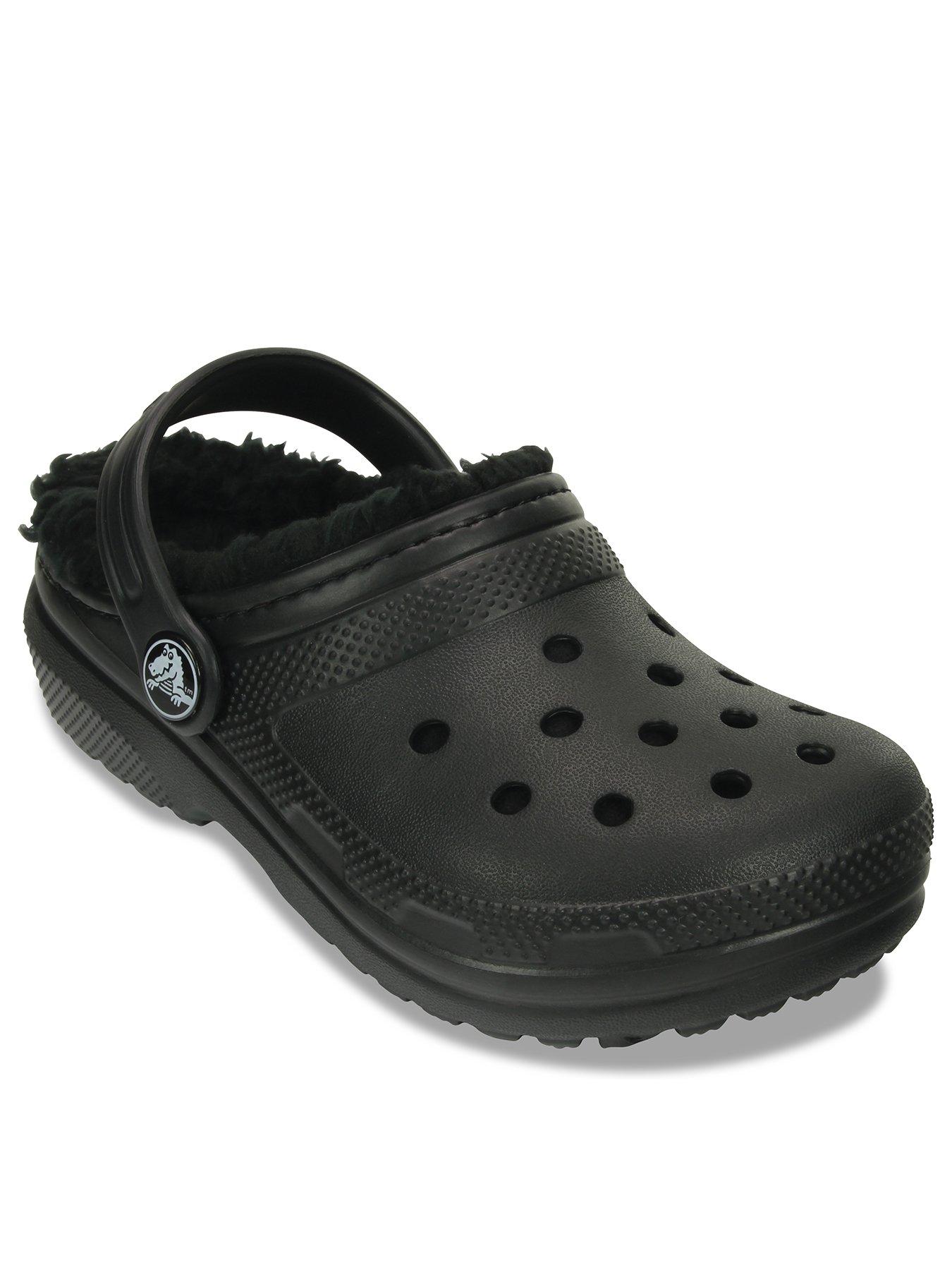 crocs-junioryouth-classic-lined-clogs-blackstillFront