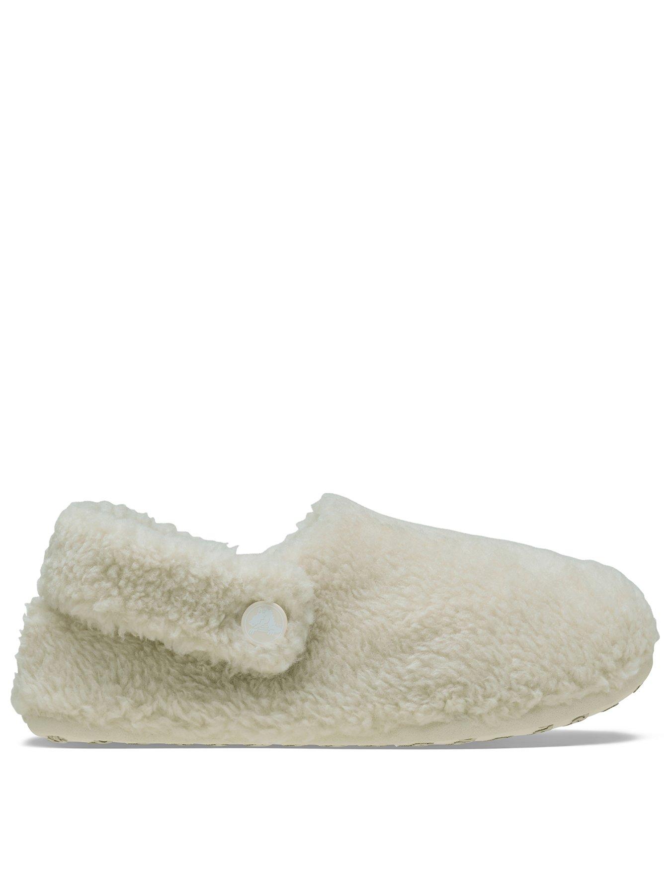 crocs-infant-junior-classic-cozzzy-slippers-beigefront