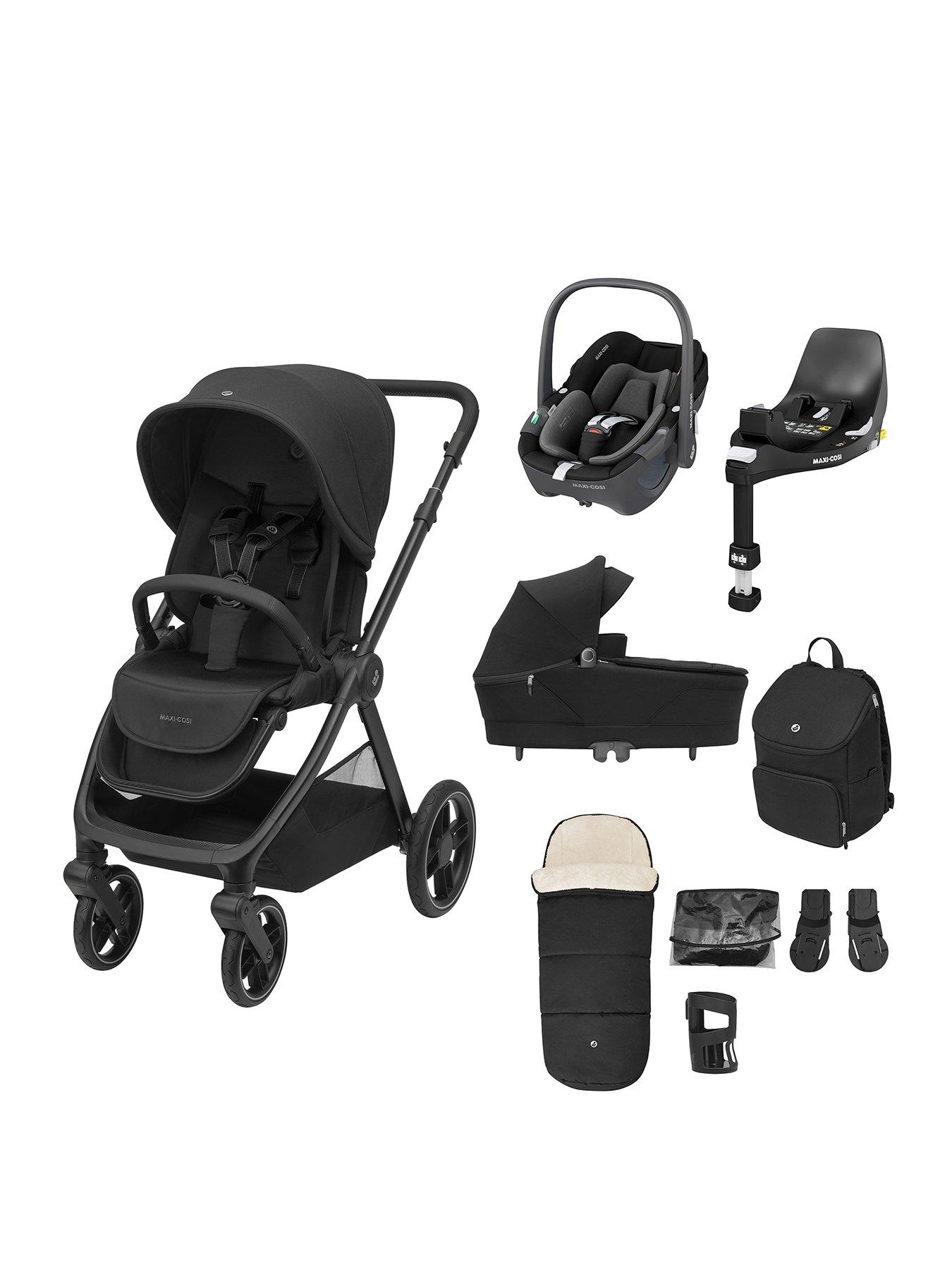 Image of Maxi-Cosi Oxford + 9 Piece Complete Pushchair Travel System - Twillic Black