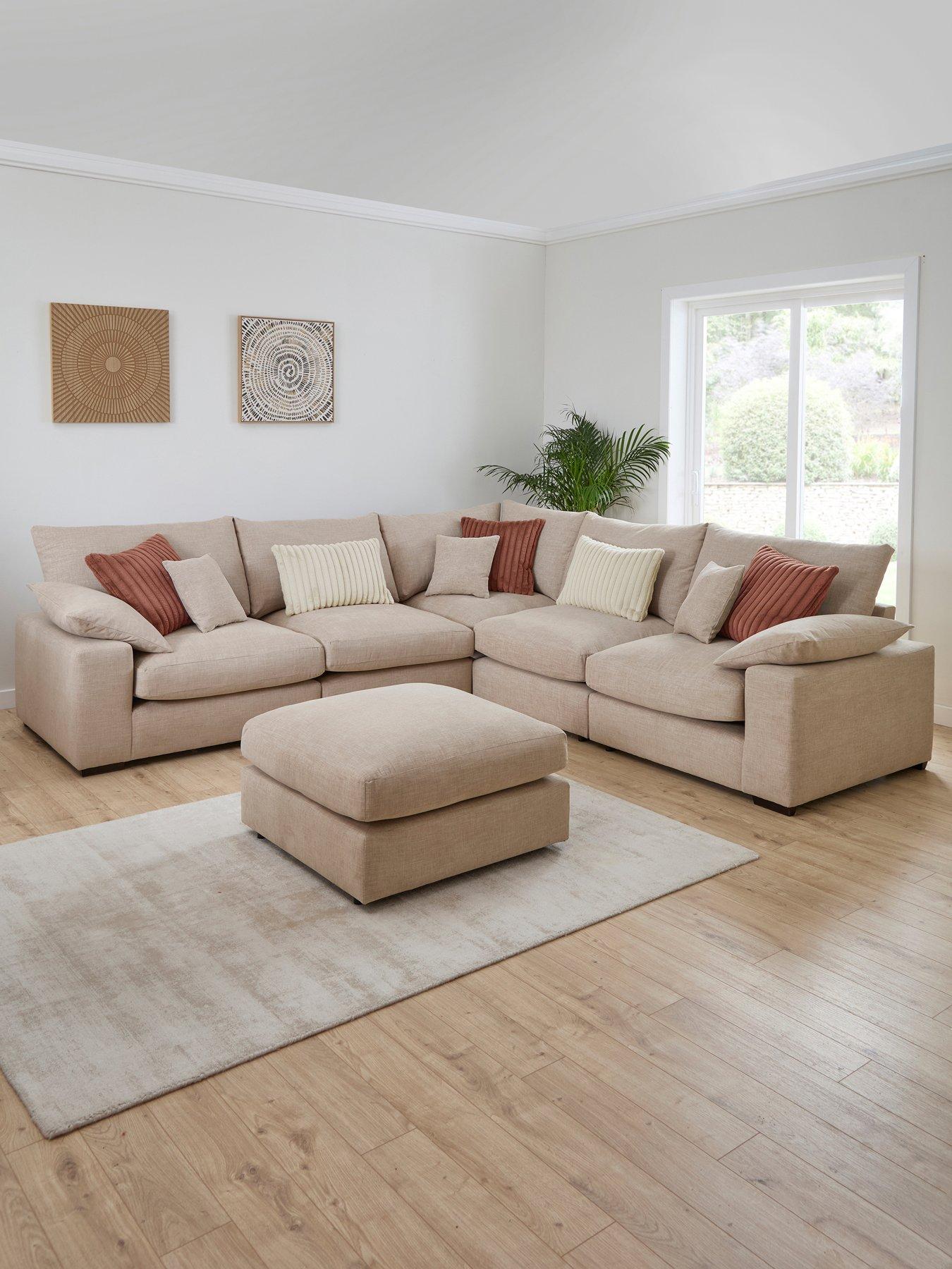 The Very Collection Aston Double Arm Mod Corner With Footstool - Made to Order in the UK