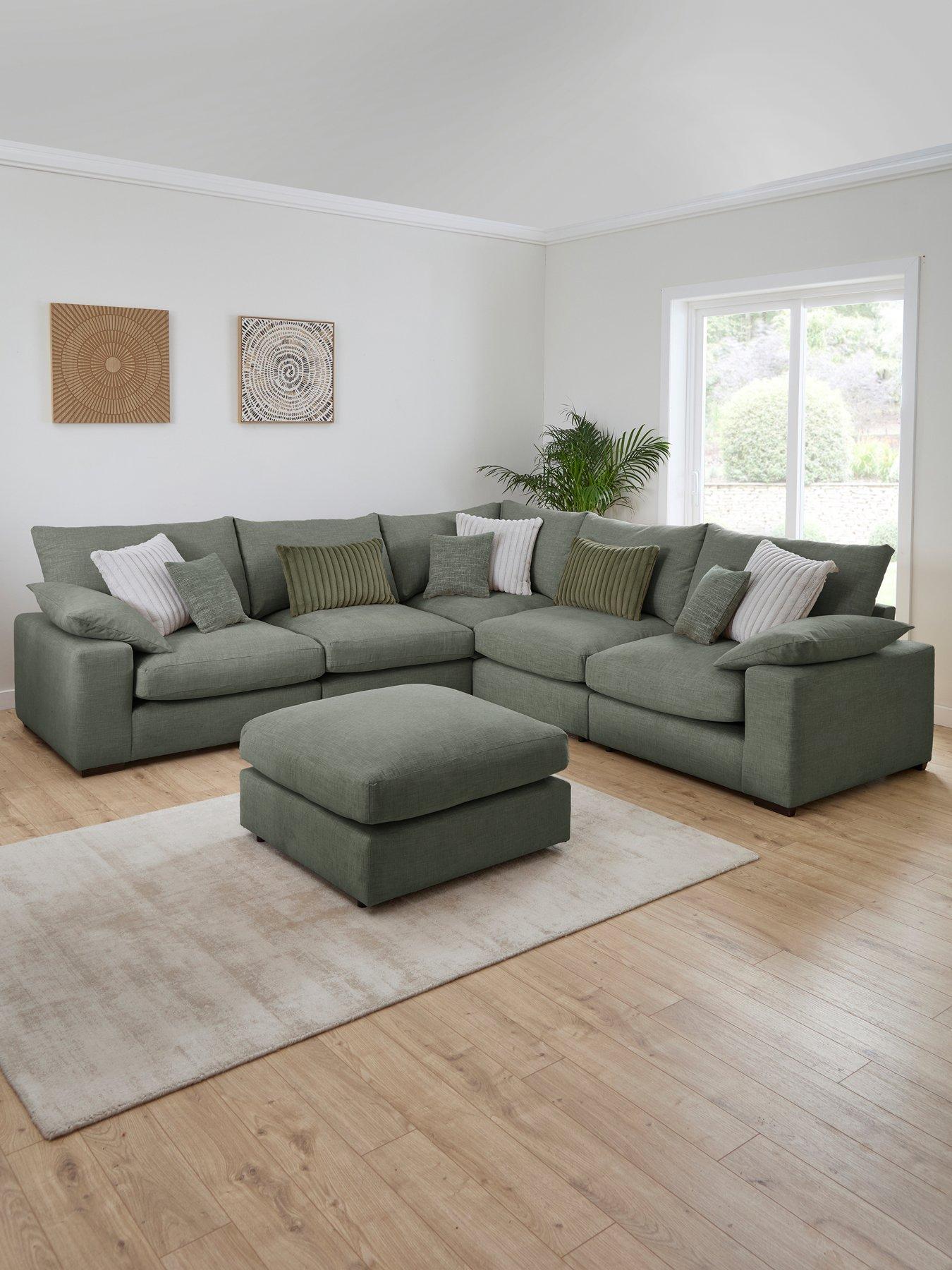 The Very Collection Aston Double Arm Mod Corner With Footstool - Made to Order in the UK