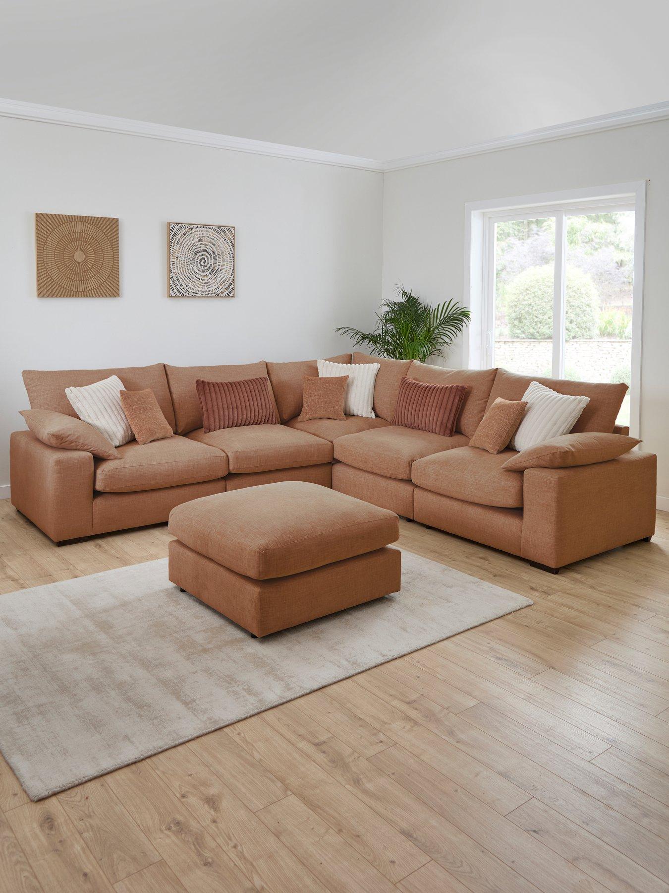The Very Collection Aston Double Arm Mod Corner With Footstool - Made to Order in the UK