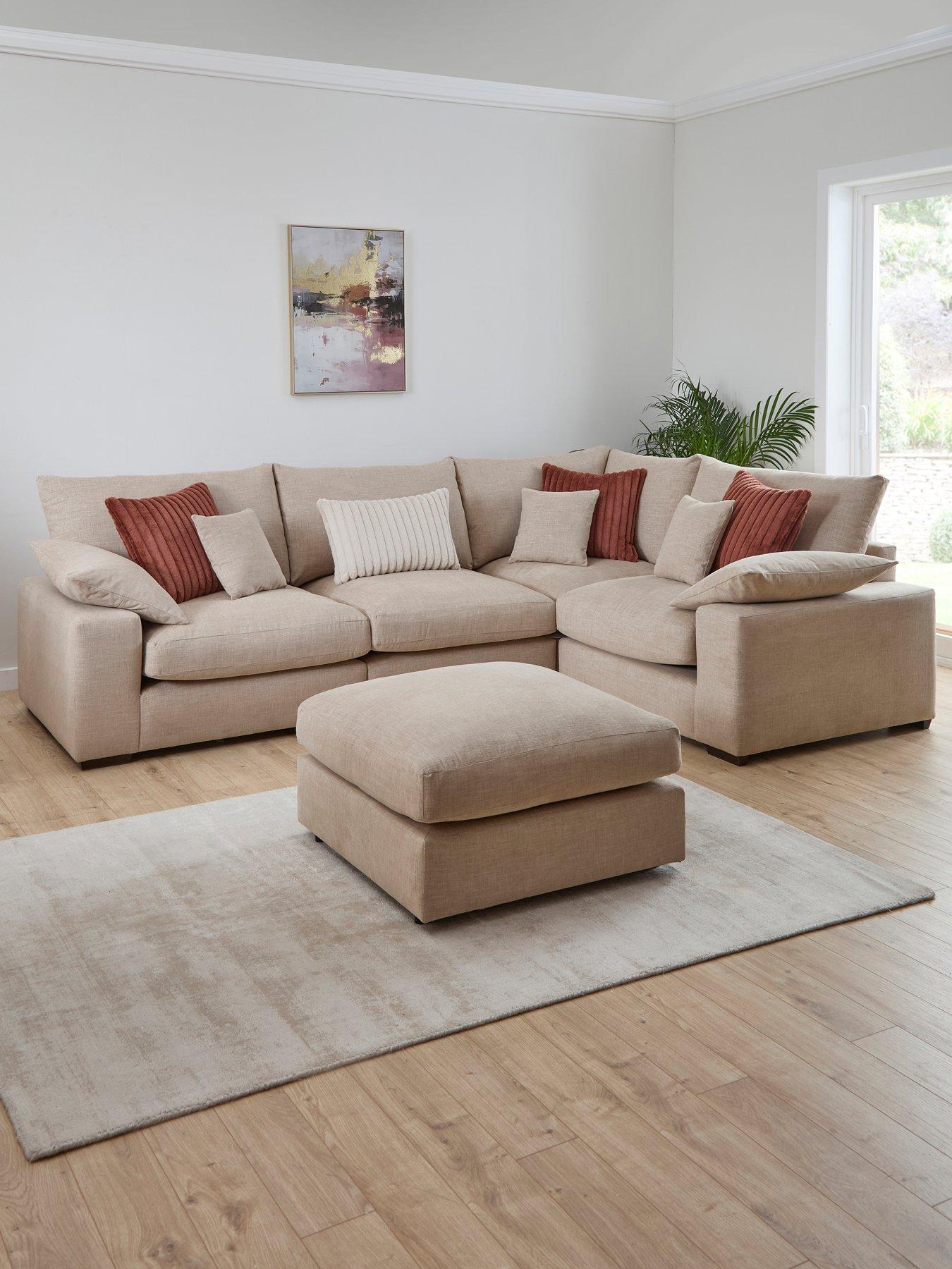 The Very Collection Aston Reversible Double Arm Modular Corner Group Sofa with Footstool - Made to Order in the UK