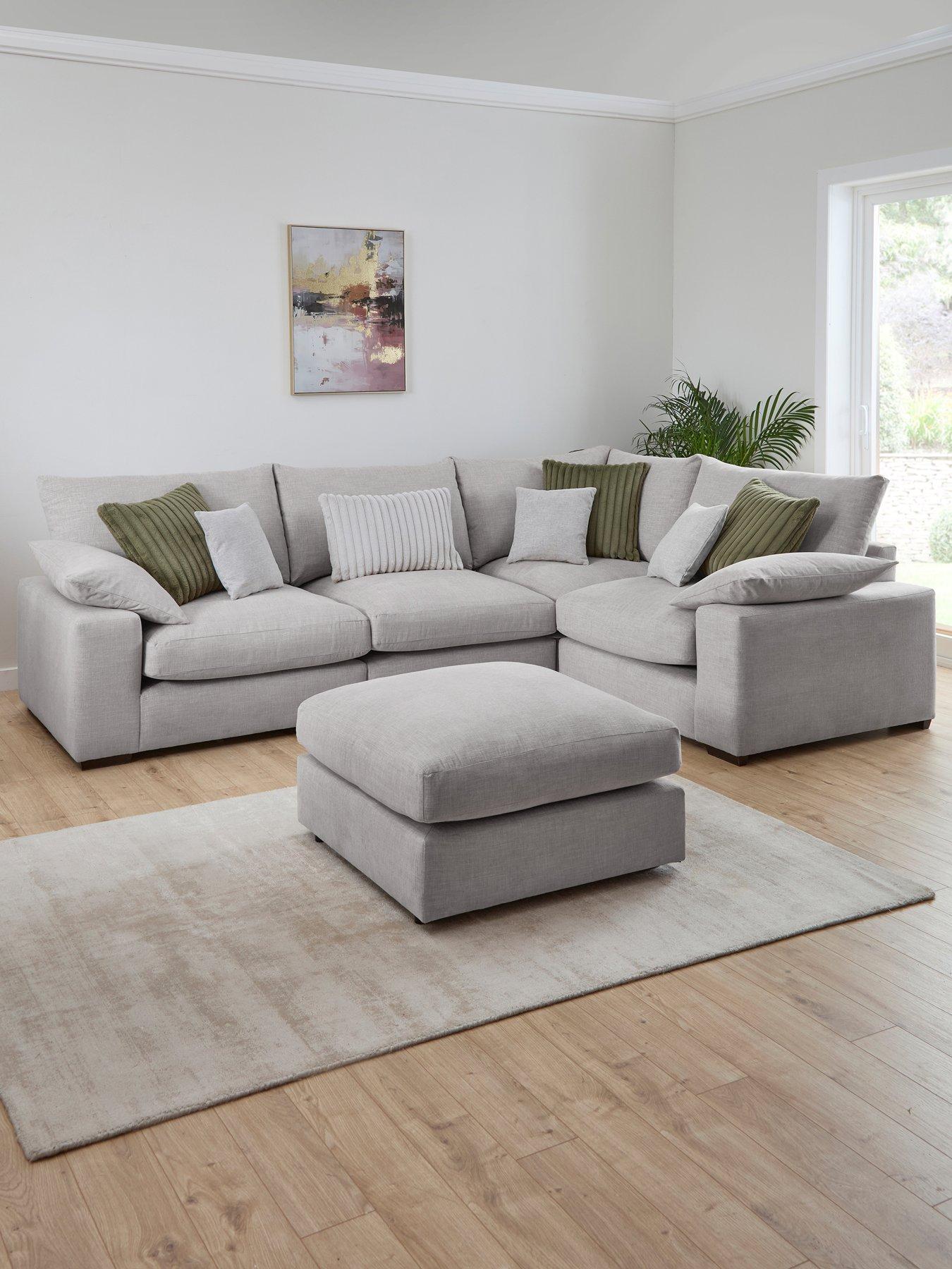 Very Home Aston Reversible Double Arm Modular Corner Group Sofa with Footstool - Made to Order in the UK