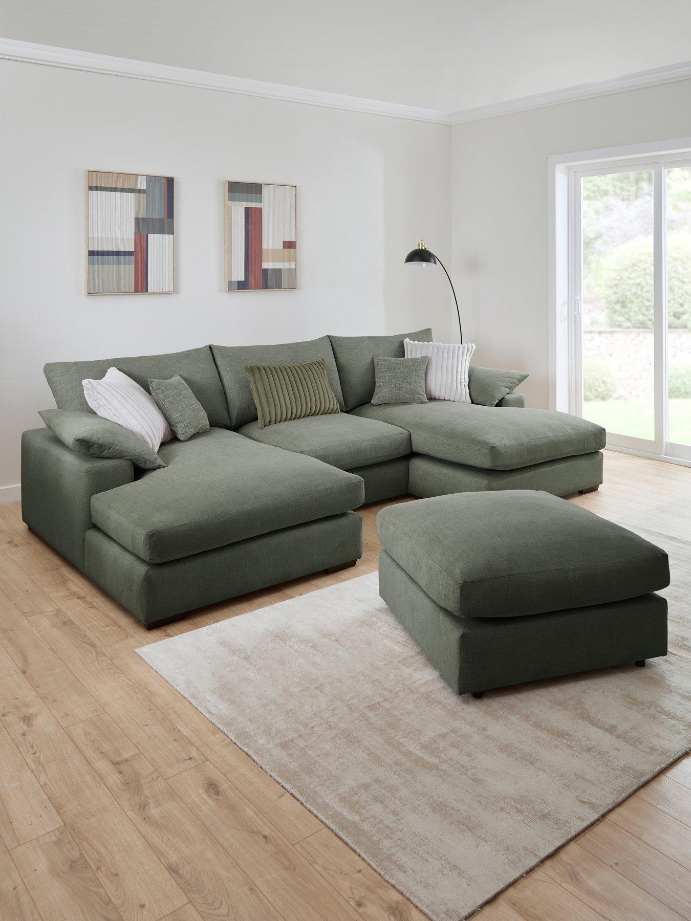 Very Home Aston U-shape Mod Sofa With Footstool - Made to Order in the UK