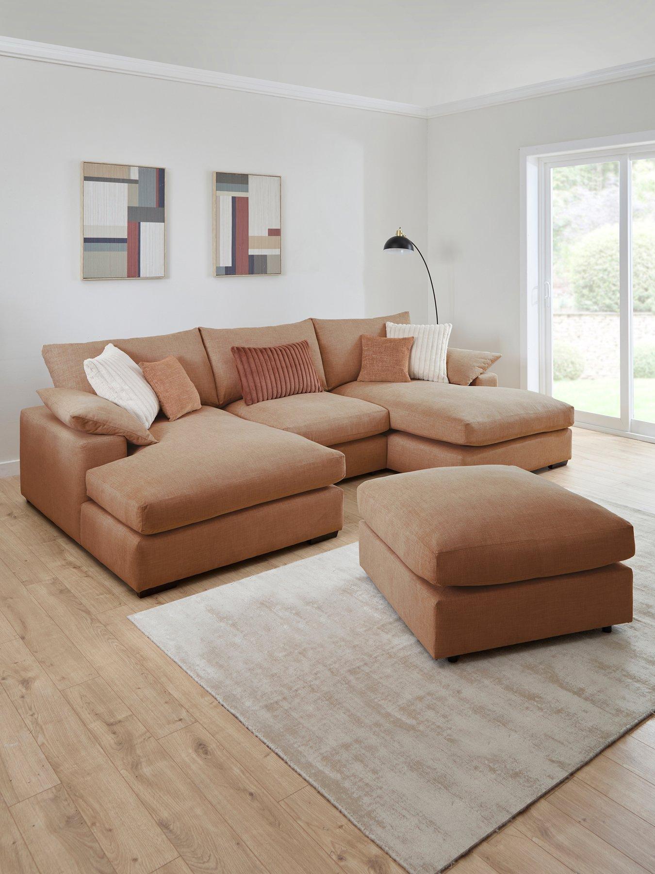 Very Home Aston U-shape Mod Sofa With Footstool - Made to Order in the UK