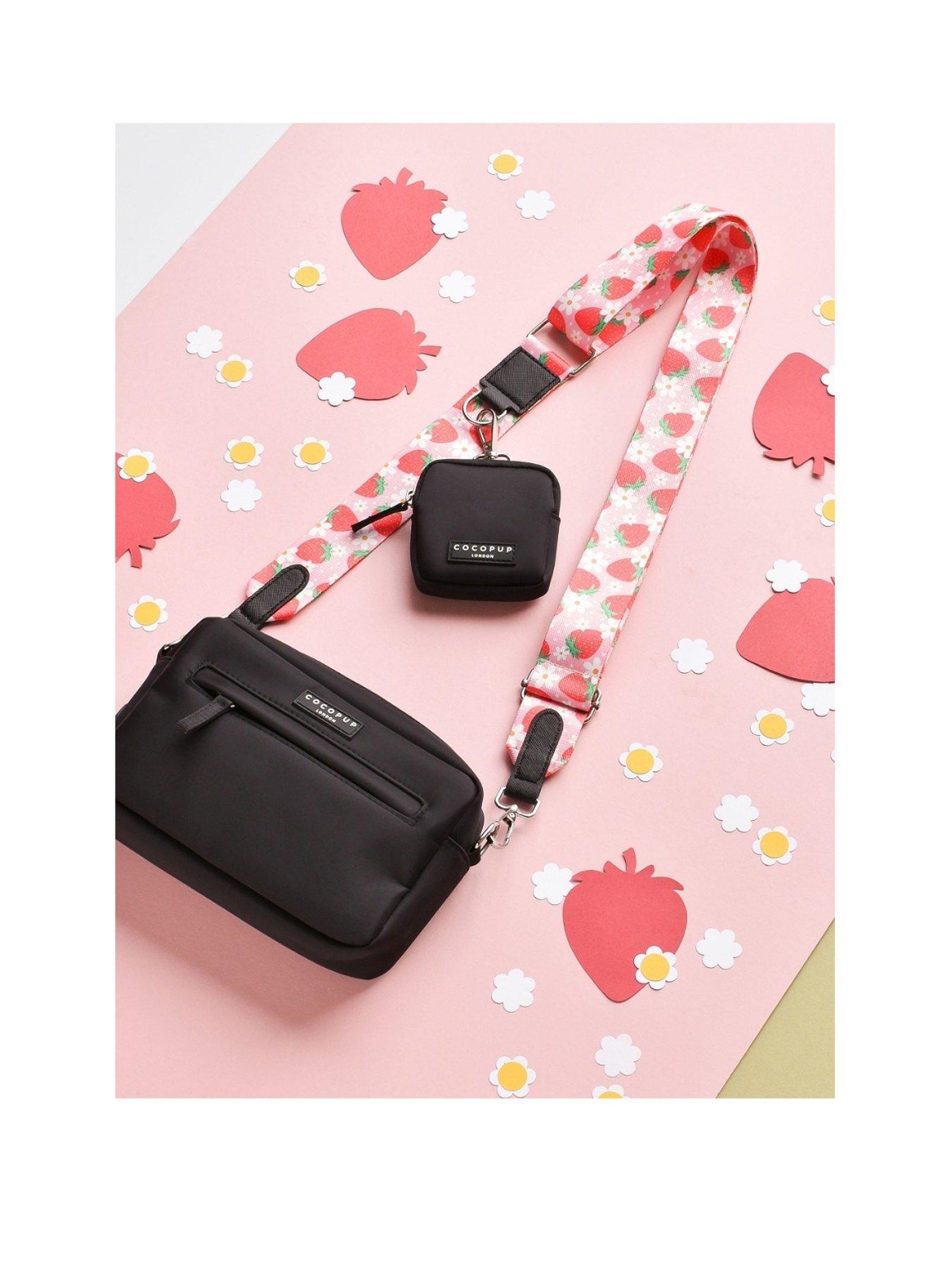 Image of Cocopup Black Dog Walking Bag Bundle - Pupberry Fields -Bag, Treat Pouch and Strap