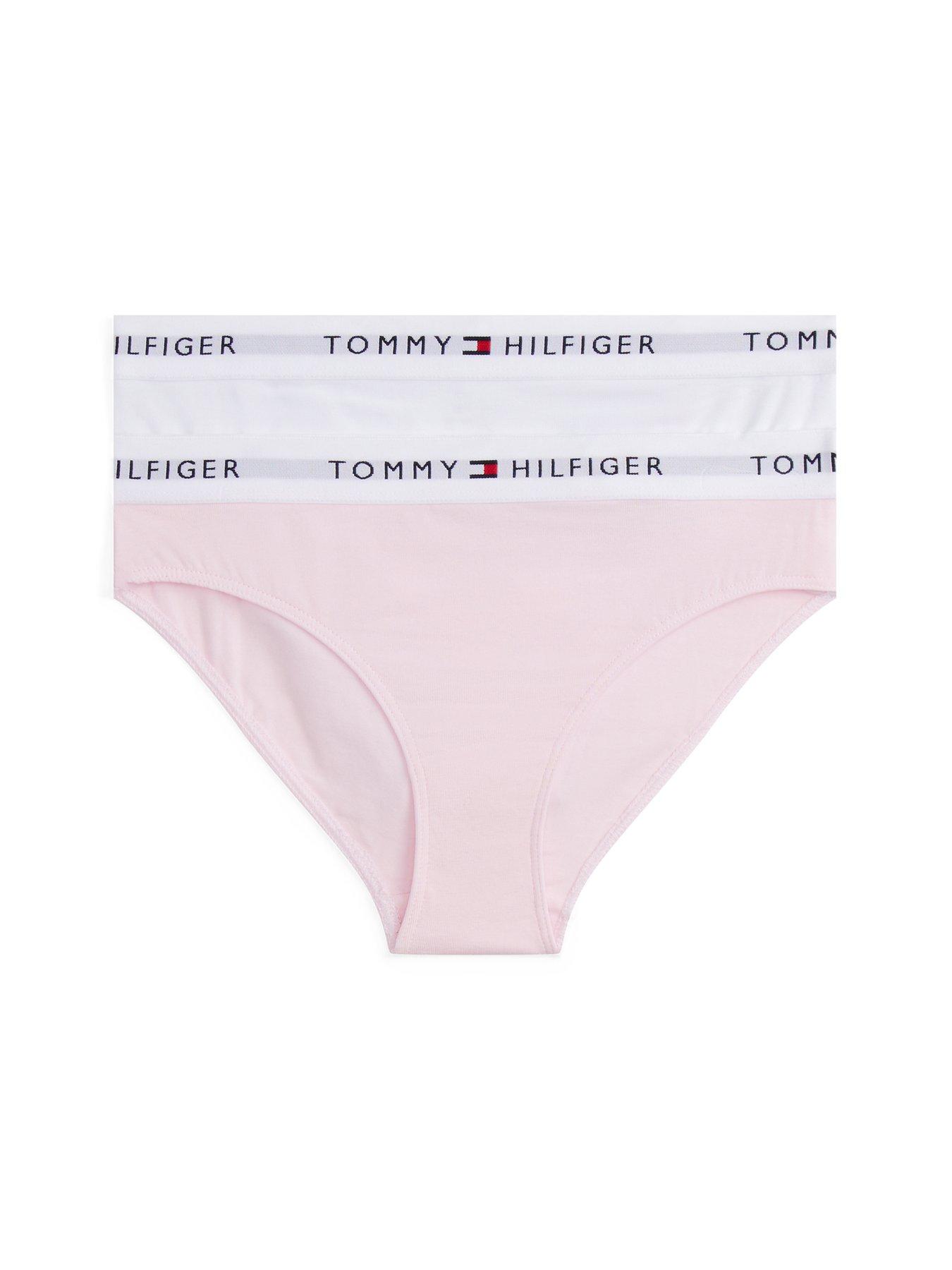 Tommy Hilfiger Girls 2 Pack Bikini Briefs - Light Pink/White