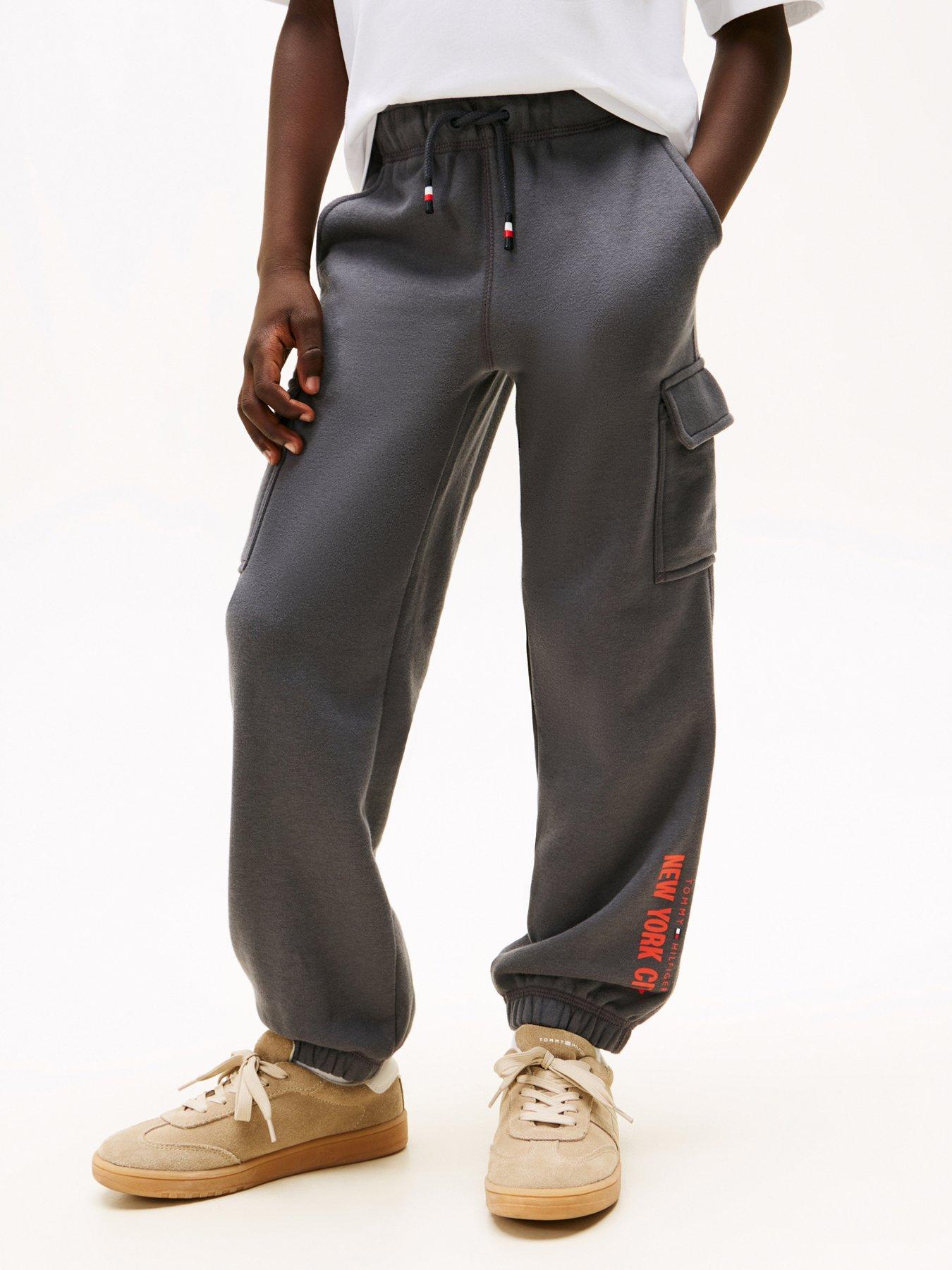 Tommy Hilfiger Boys Nyc Print Cargo Sweatpants - Washed Black