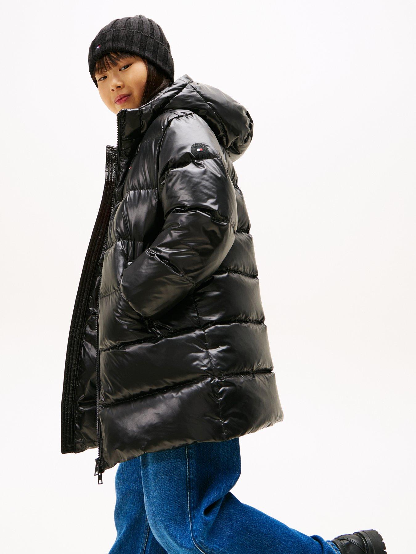 Tommy Hilfiger Girls Essential Long Down Jacket - Black