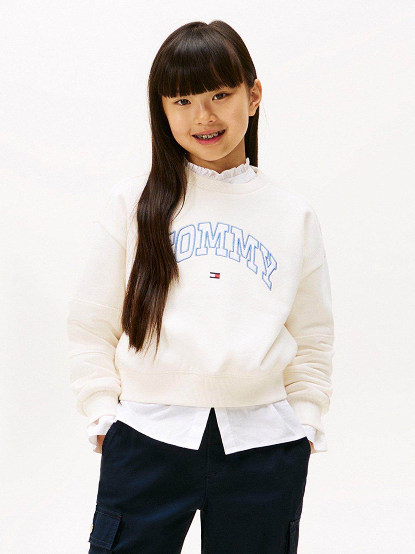 Tommy Hilfiger Girls Varsity Sweatshirt - Ivory Silk