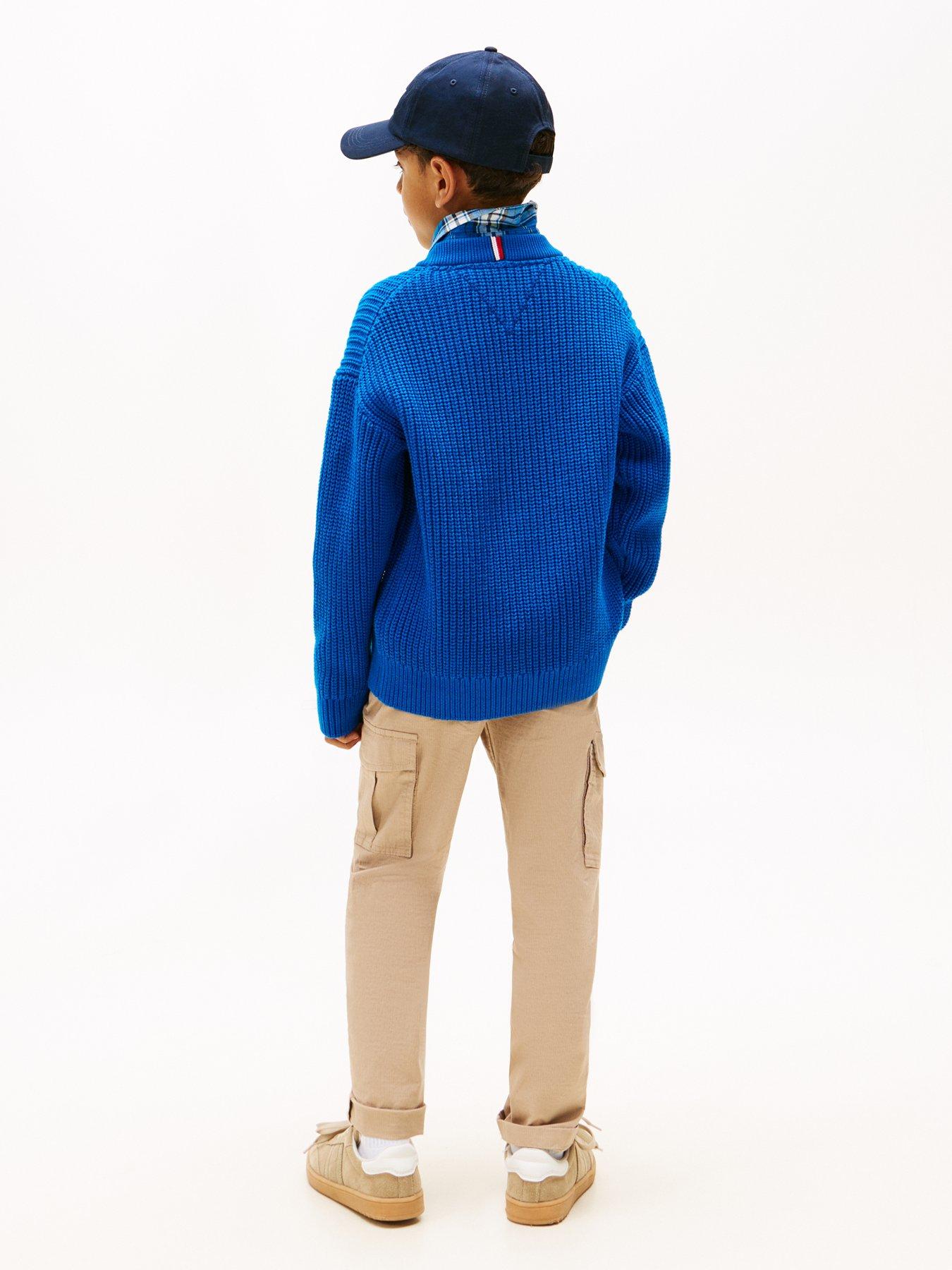 Image 2 of 5 of Tommy Hilfiger Boys Crew Neck Sweater - Blue