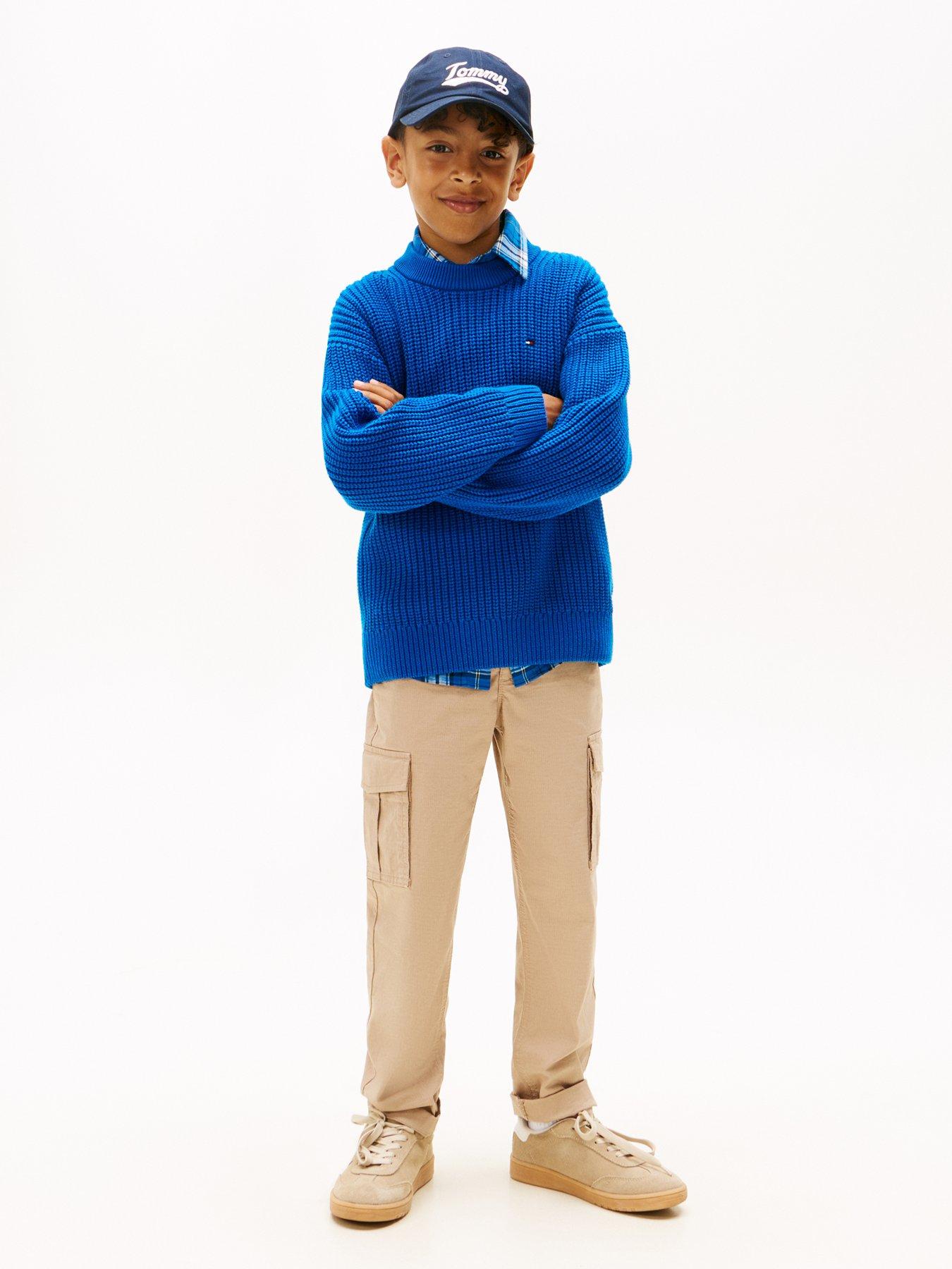 Image 3 of 5 of Tommy Hilfiger Boys Crew Neck Sweater - Blue