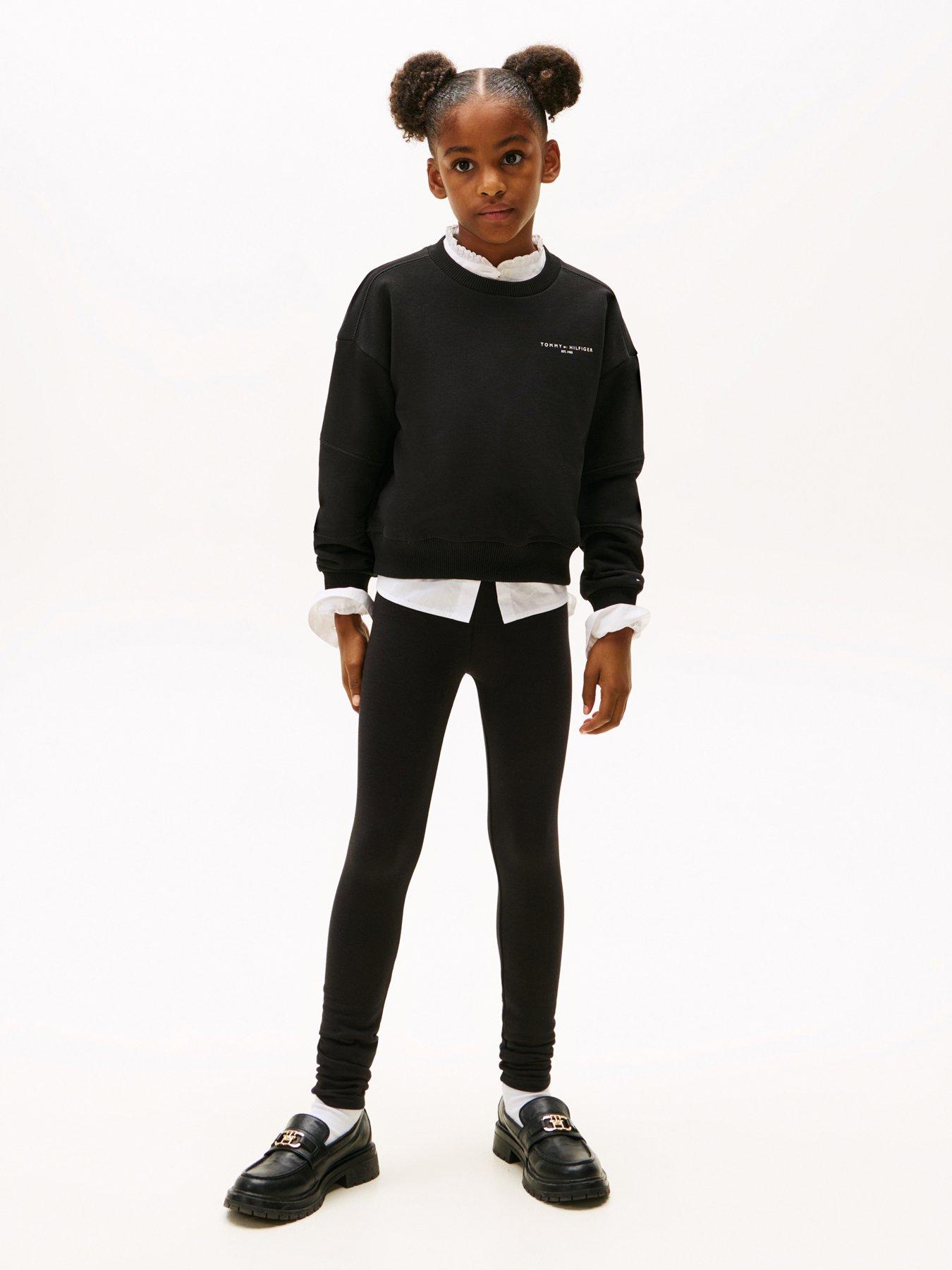 Tommy Hilfiger Girls Mini Corp Sweat And Leggings Set - Black