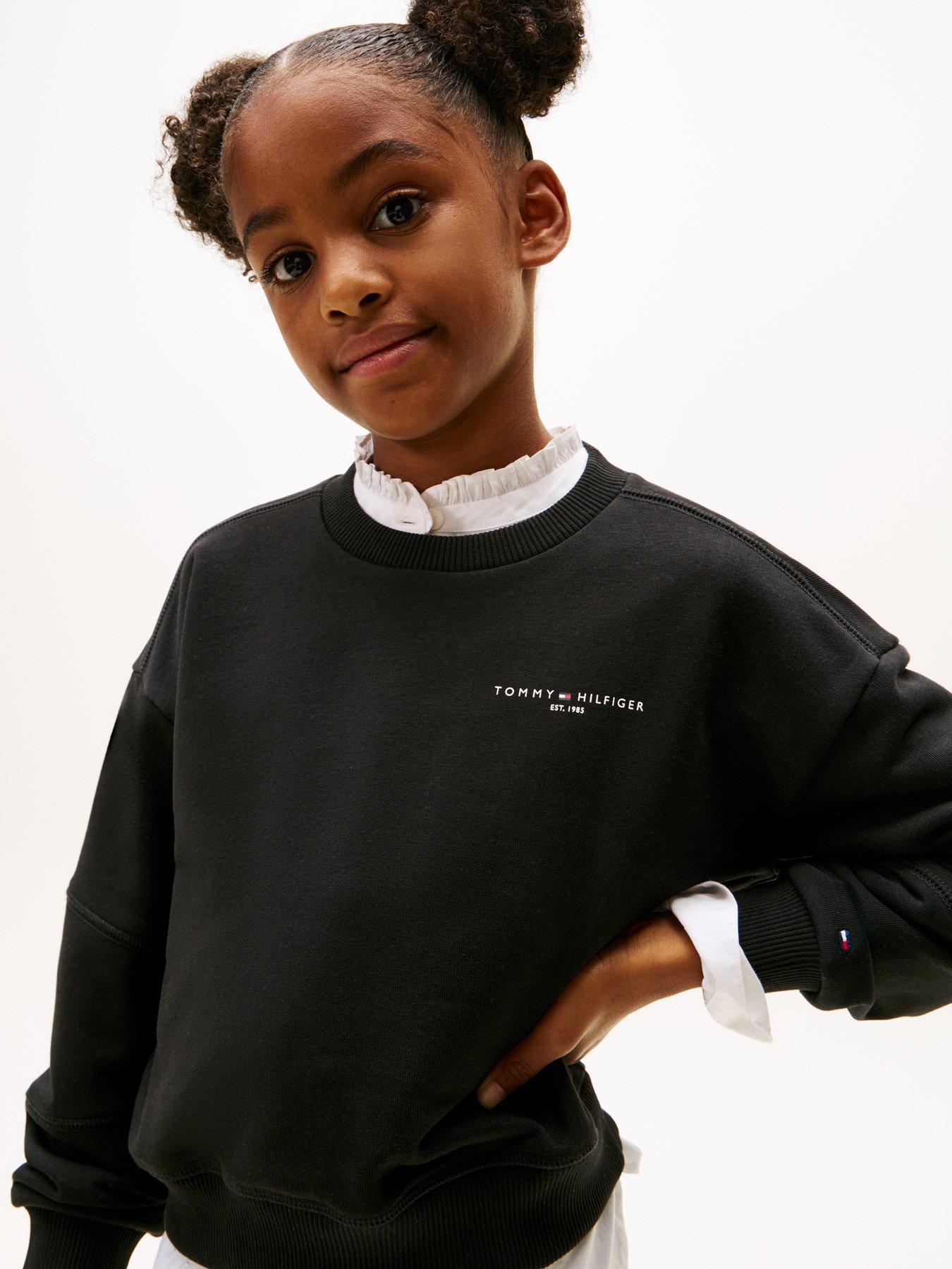 Image 3 of 6 of Tommy Hilfiger Girls Mini Corp Sweat And Leggings Set - Black