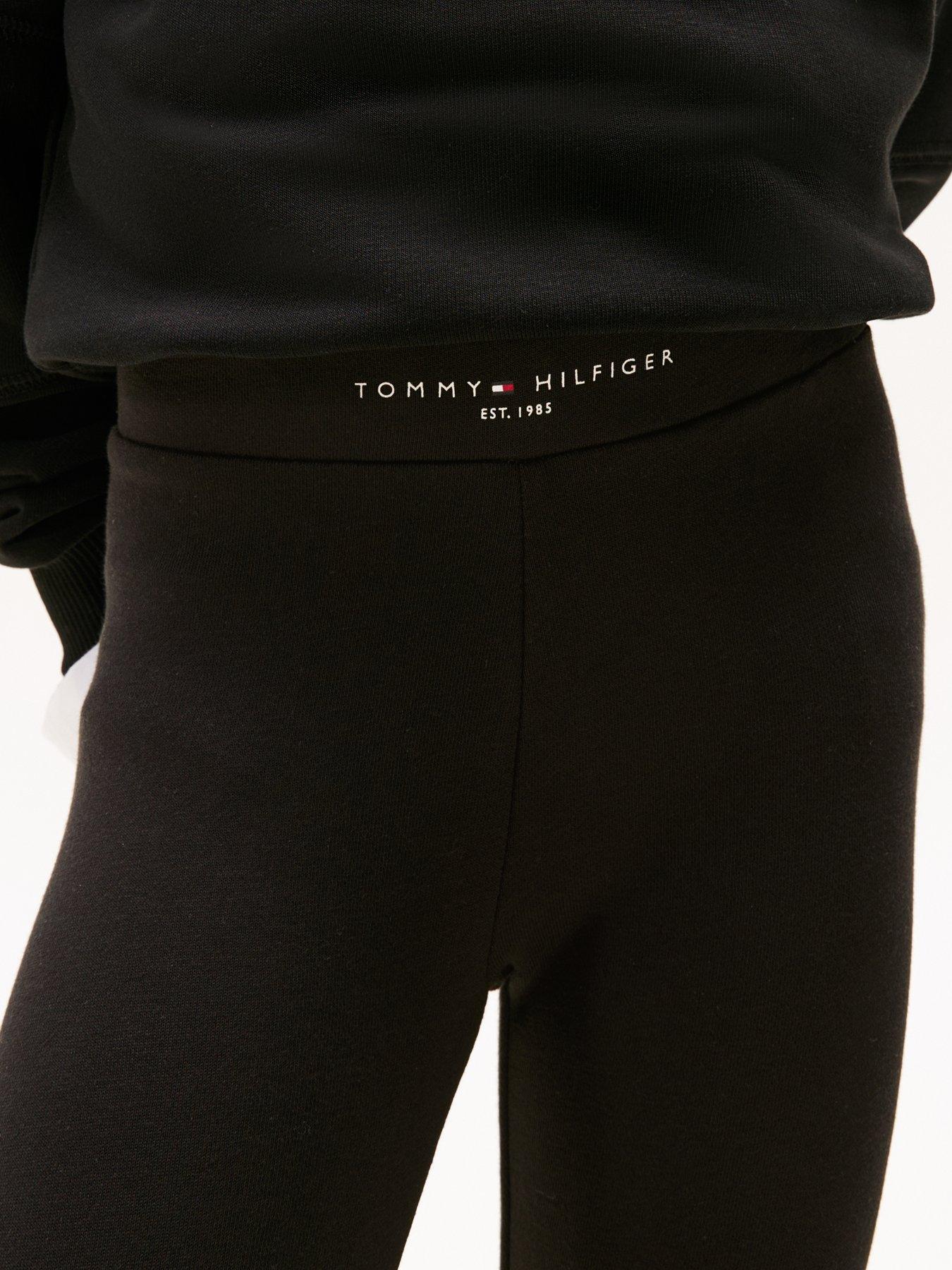 Image 4 of 6 of Tommy Hilfiger Girls Mini Corp Sweat And Leggings Set - Black