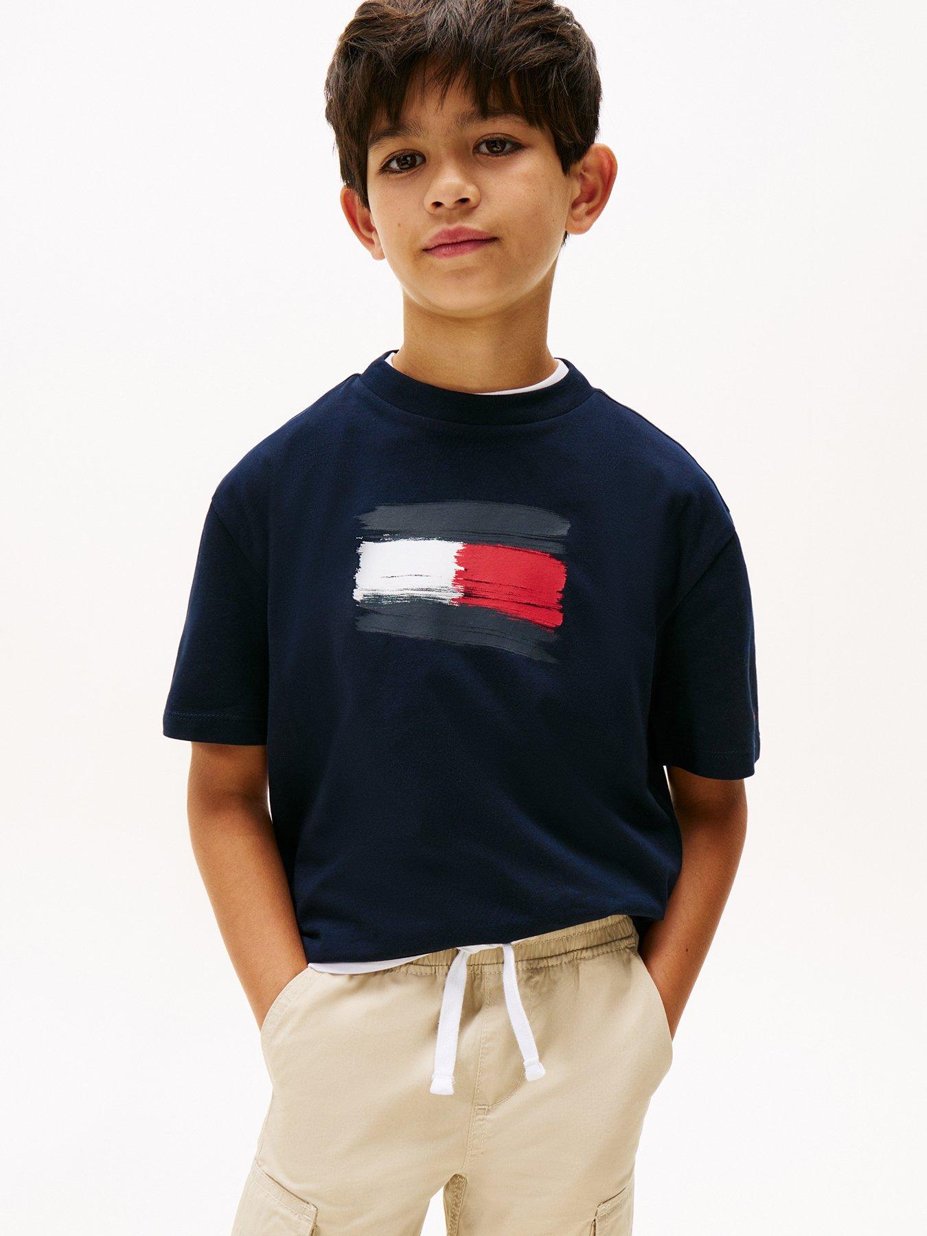 Tommy Hilfiger Boys Flag Archive Short Sleeve T-Shirt - Night Navy