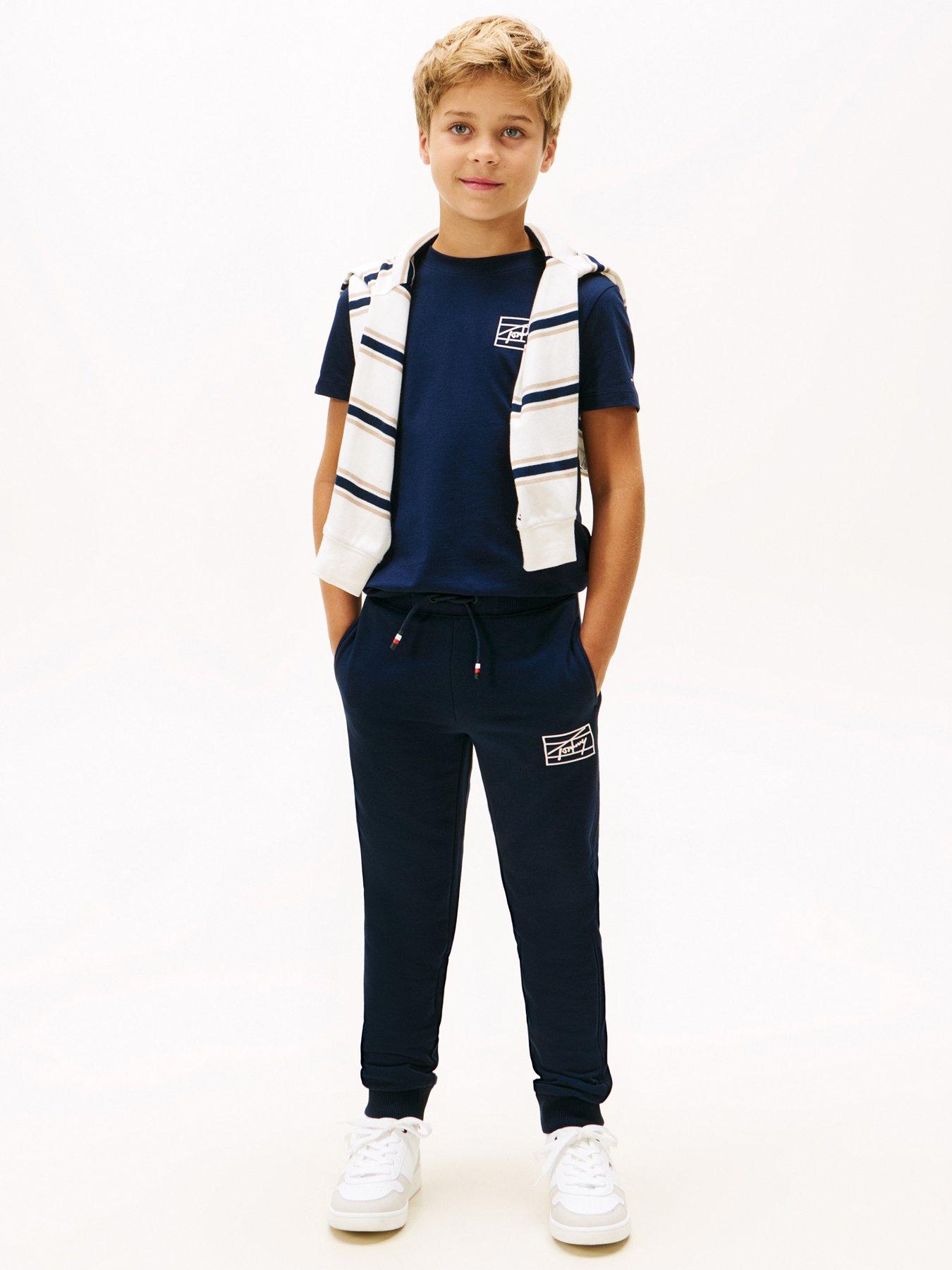 Image 3 of 5 of Tommy Hilfiger Boys Varsity Graphic Sweatpants - Night Navy