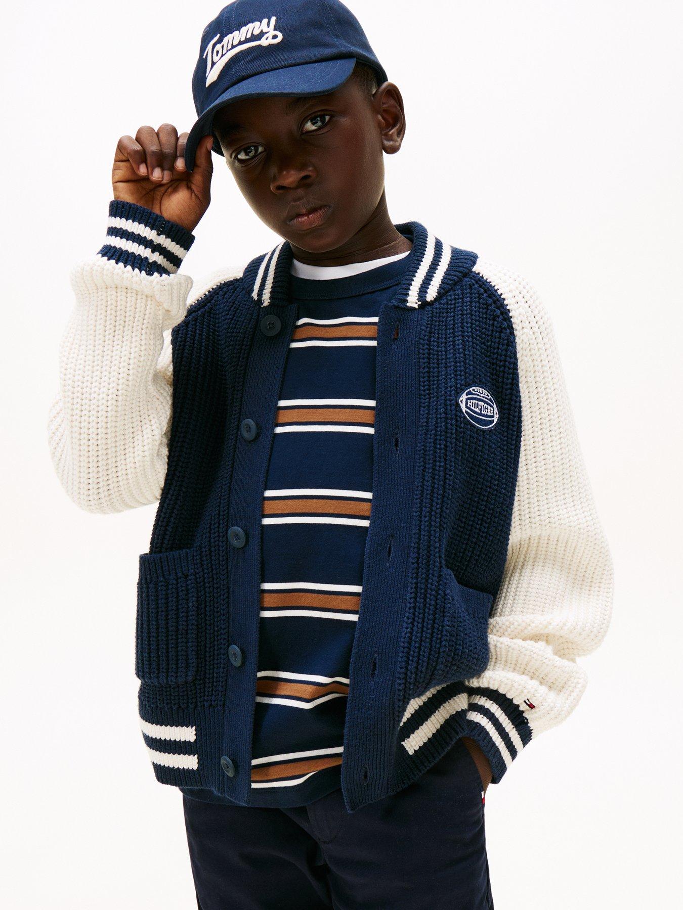 Tommy Hilfiger Boys Colourblock Bomber Cardigan - Night Navy
