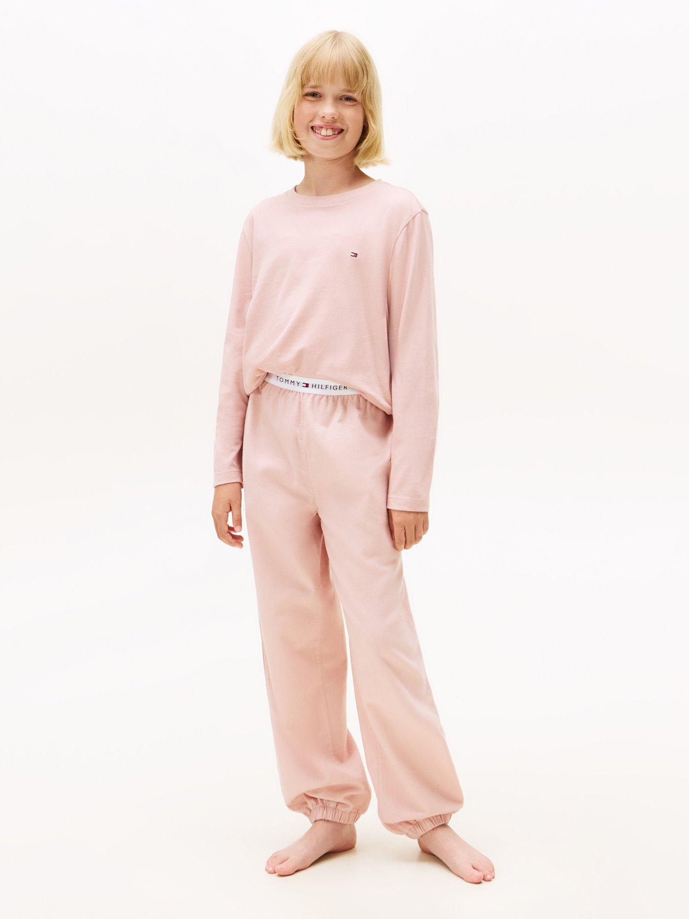 tommy-hilfiger-girls-long-sleeve-cuffed-pyjama-set-pink