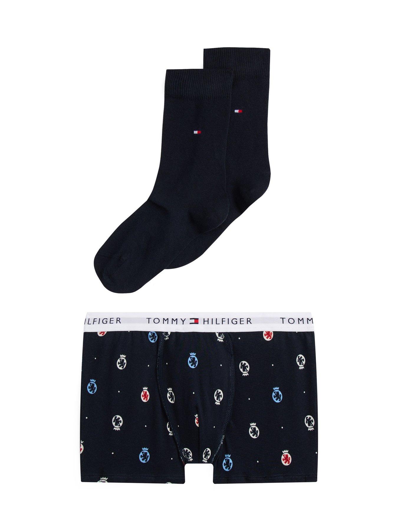 Tommy Hilfiger Boys Trunk  &  Socks Boxed Gift Set - Navy