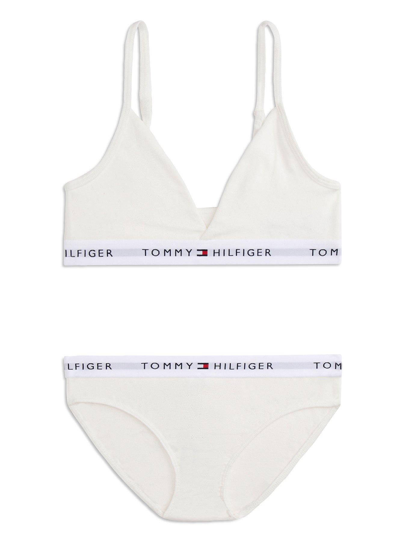Tommy Hilfiger Girls Pointelle Bra  &  Briefs Gift Set - Ecru