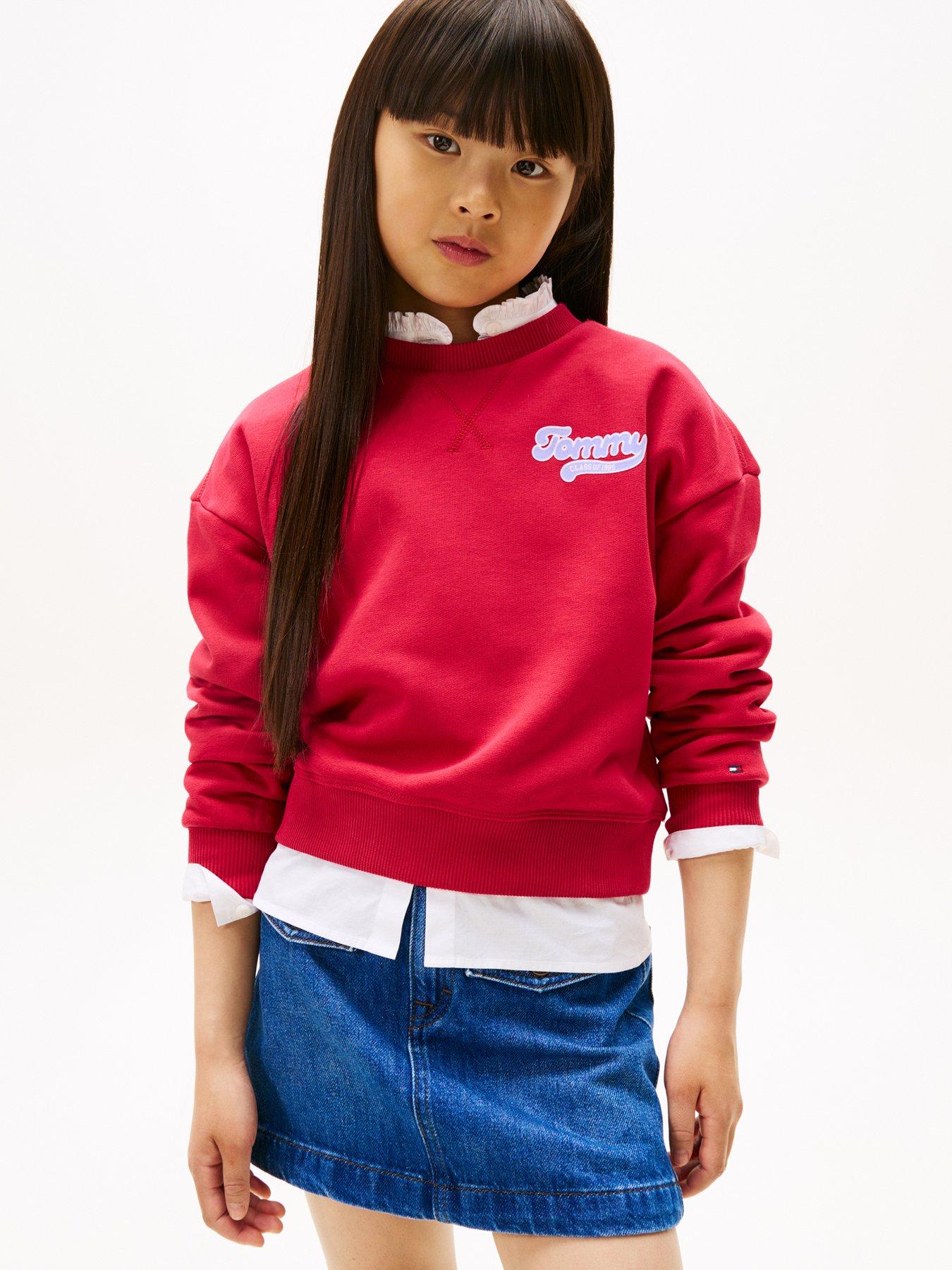Tommy Hilfiger Girls Flock Sweatshirt - Ruby Rhubarb
