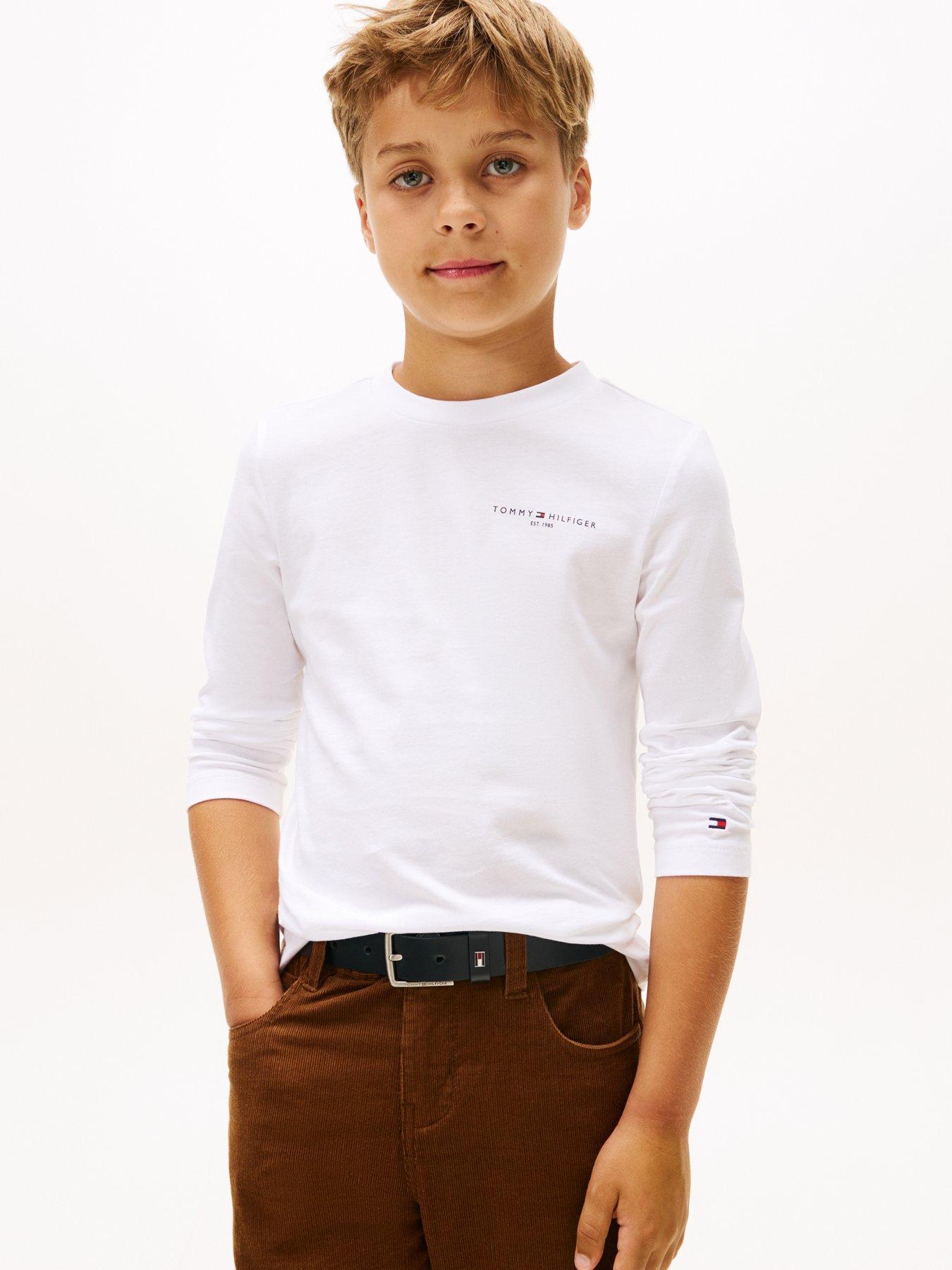 Image 1 of 4 of Tommy Hilfiger Boys Mini Corp Long Sleeve T-Shirt - White
