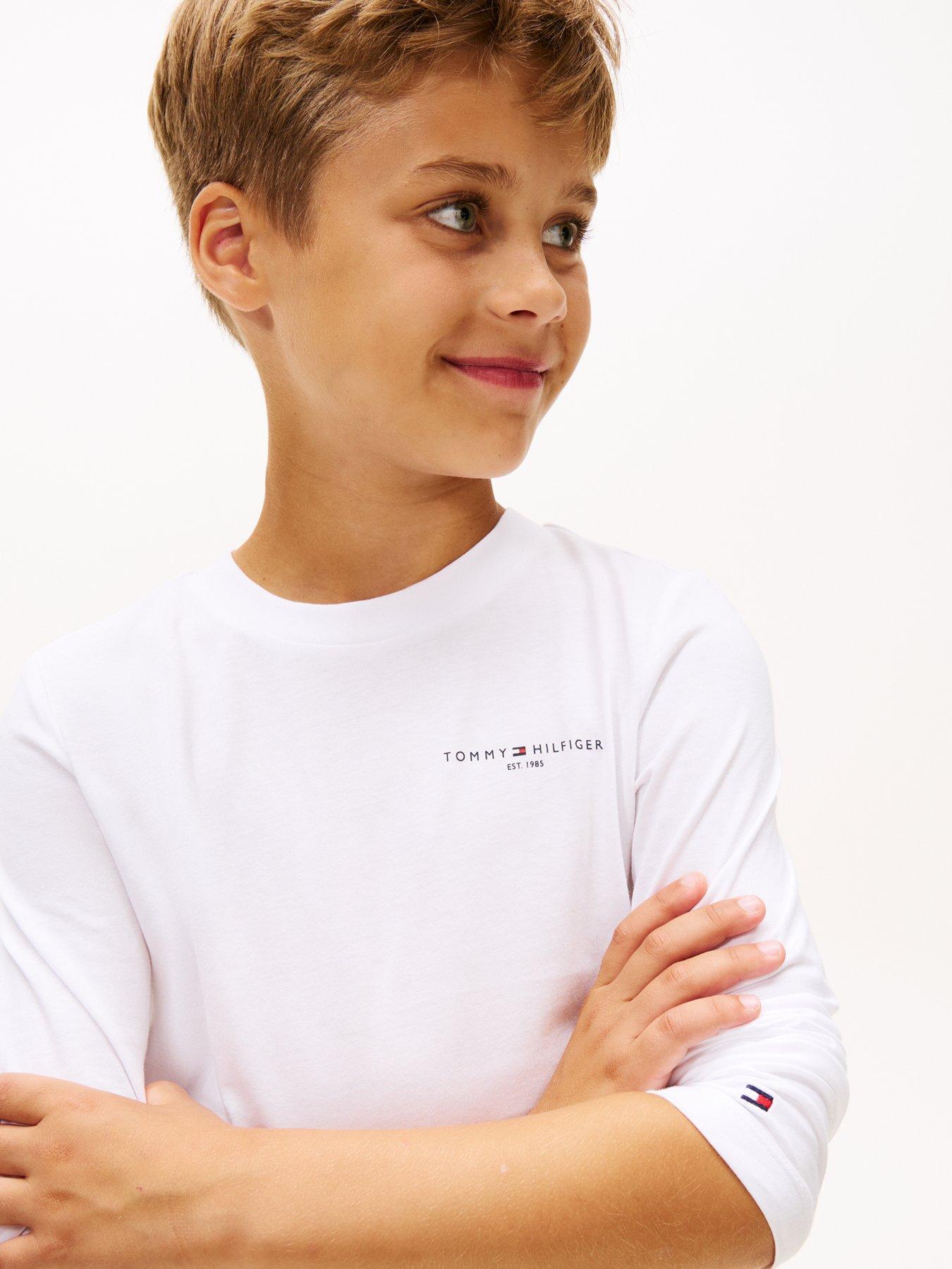 Image 3 of 4 of Tommy Hilfiger Boys Mini Corp Long Sleeve T-Shirt - White