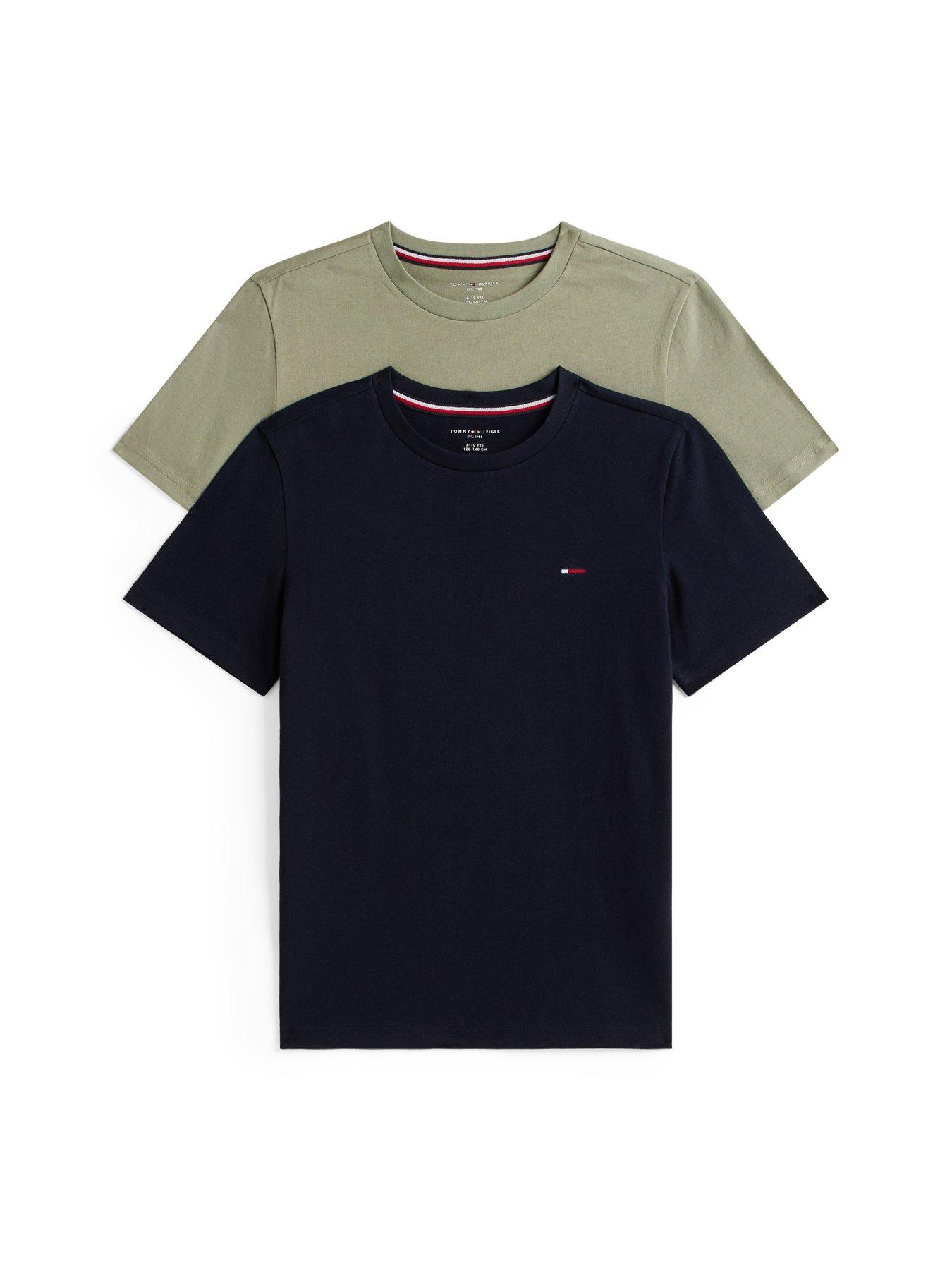 Image 1 of 1 of Tommy Hilfiger Boys 2 Pack Short Sleeve T-Shirts - Sage / Desert Sky