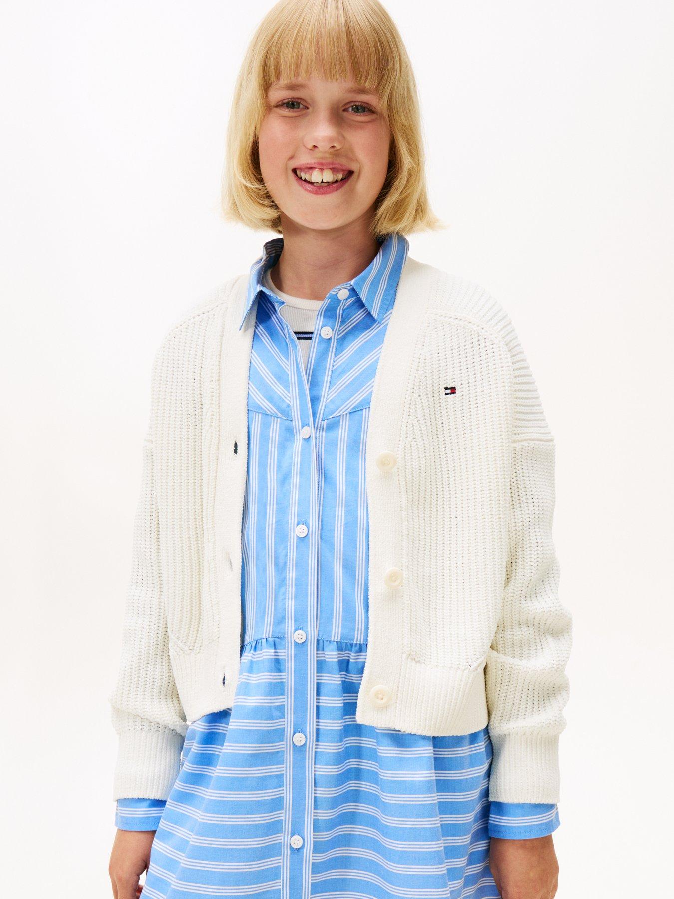 Tommy Hilfiger Girls Chenille Cardigan - Off White