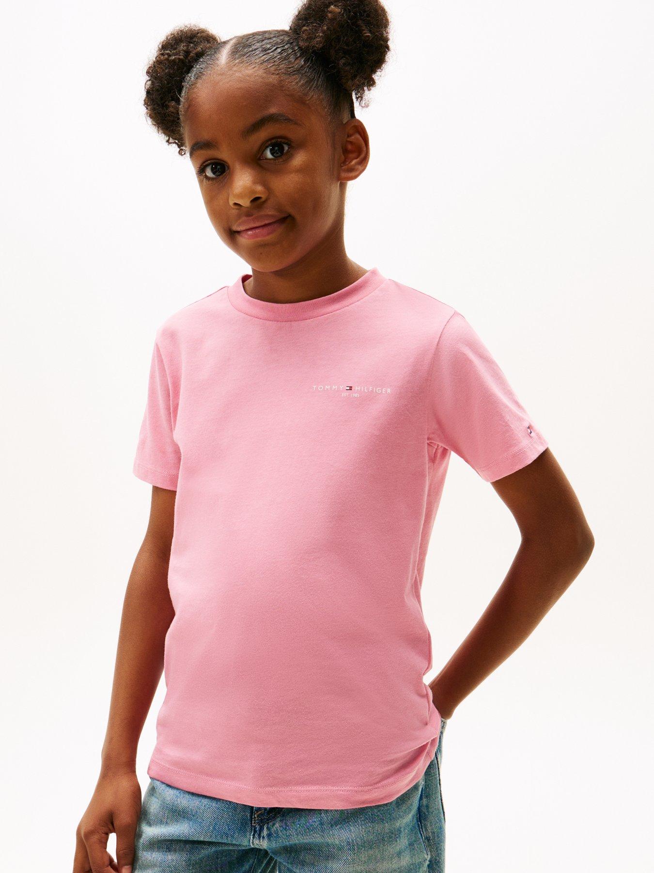 Tommy Hilfiger Girls Mini Corp Short Sleeve T-Shirt - Mystic - Pink