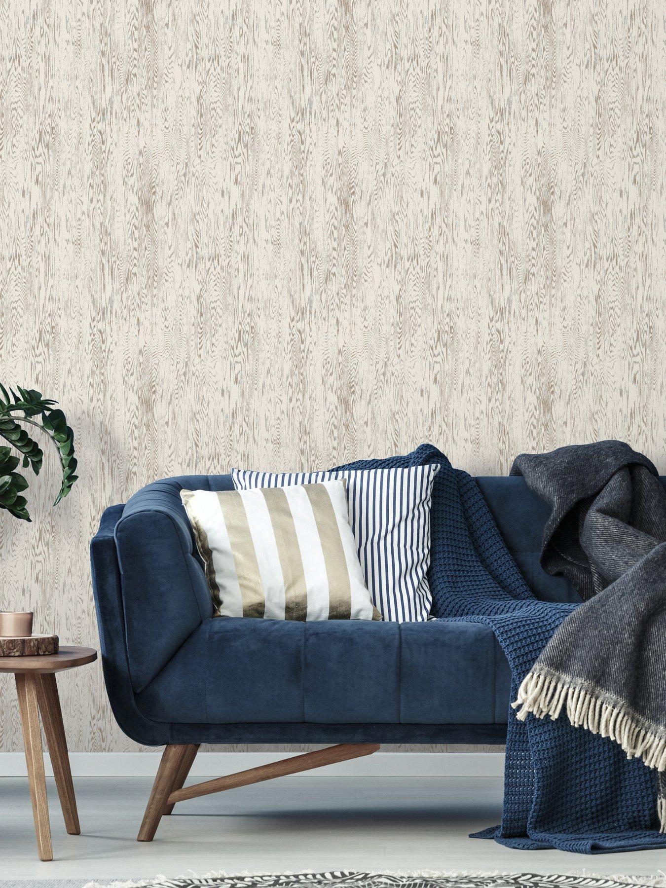 ARTHOUSE Wood Grain White Wallpaper