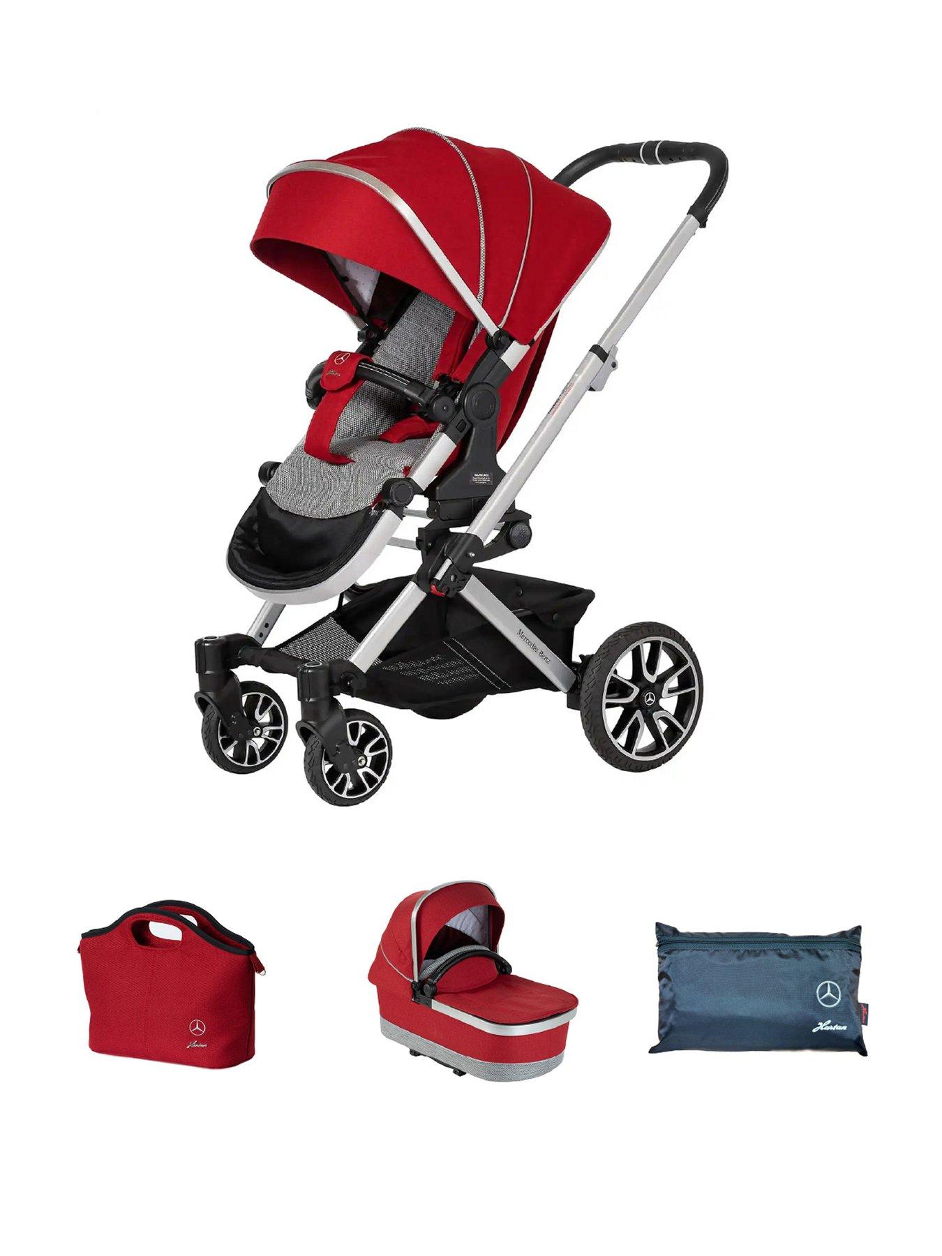 Mercedes Avantgarde GTX Pushchair, Carrycot & Changing Bag Bag - Hyancinth Red