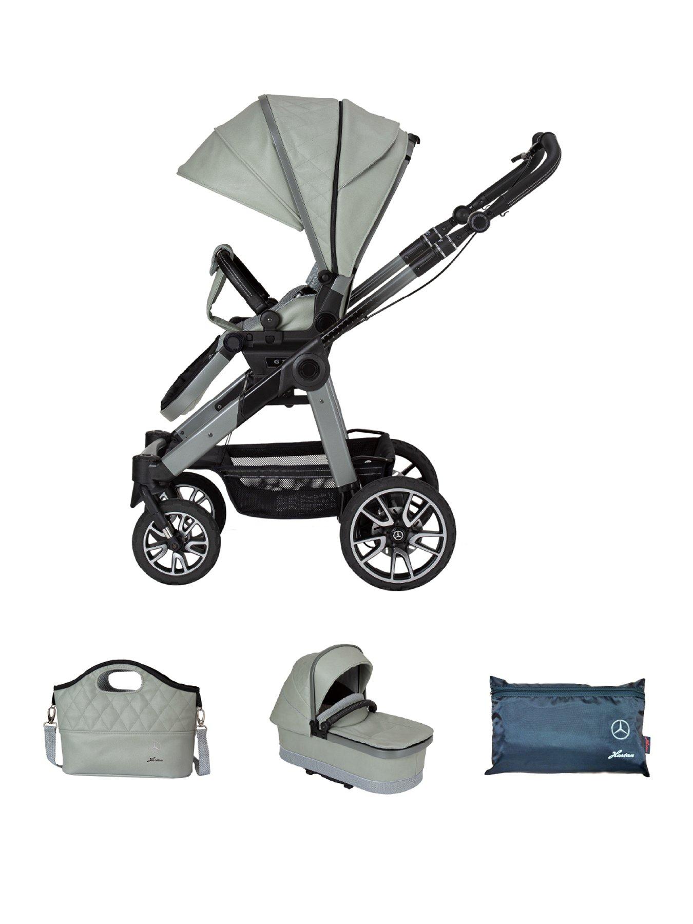 Mercedes All-Terrain GTR Pushchair, Carrycot & Changing Bag Bag - Sage Grey