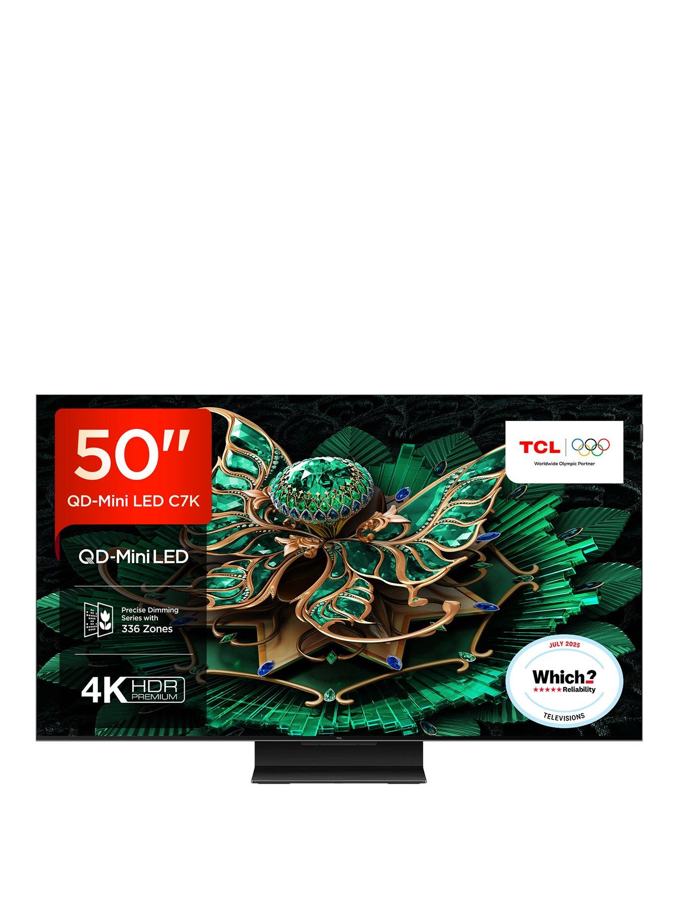 Tcl 50C7K-Uk, 50-Inch C7K Premium Qd-Mini Led 4K Ultra Hd 144Hz Smart Google Tv in Black