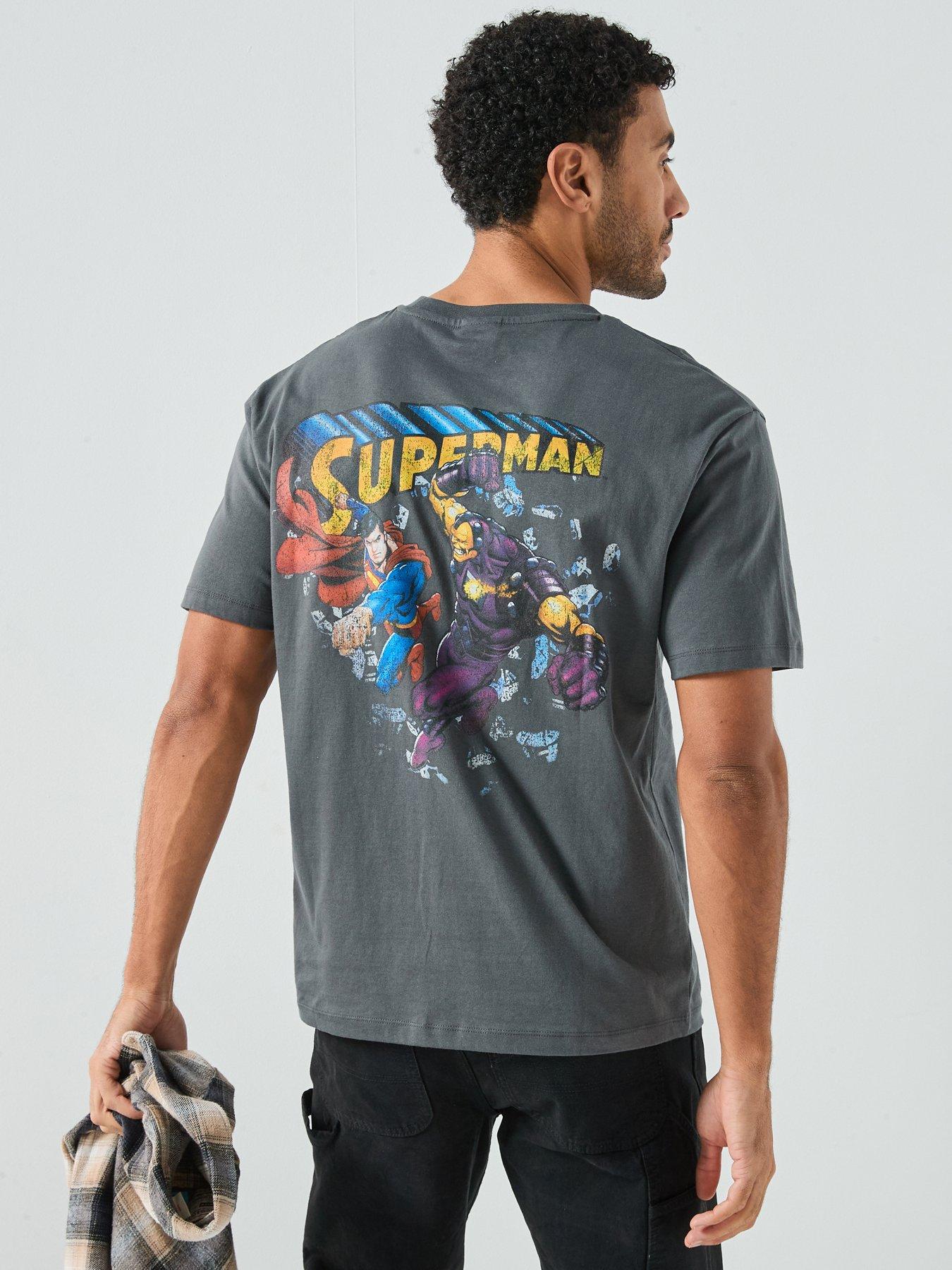 Jack & Jones Superman Back Graphic T-Shirt - Dark Grey