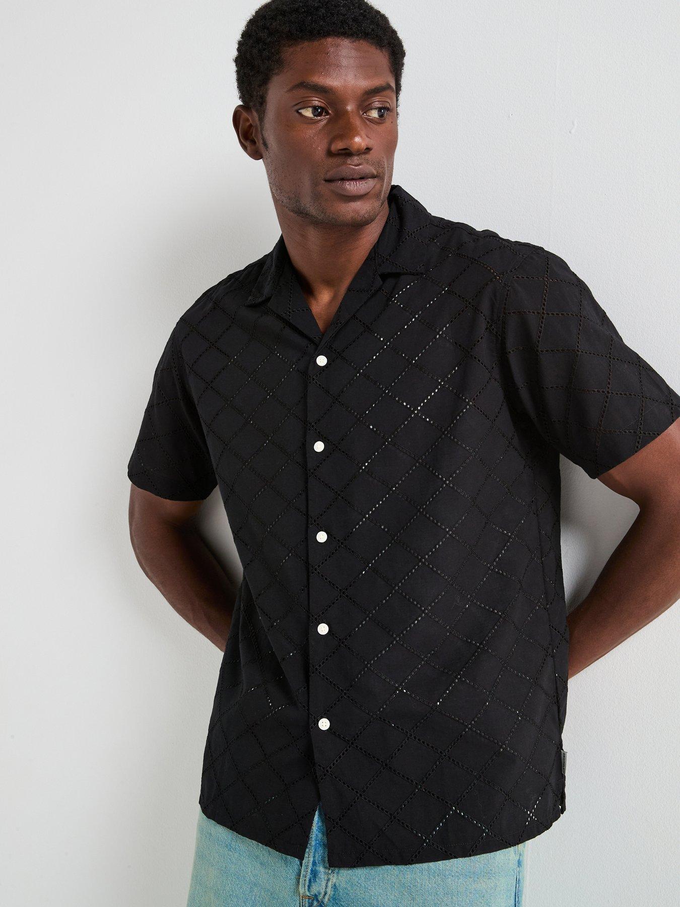 Jack & Jones Luke Summer Anglaise Short Sleeve Resort Shirt - Black