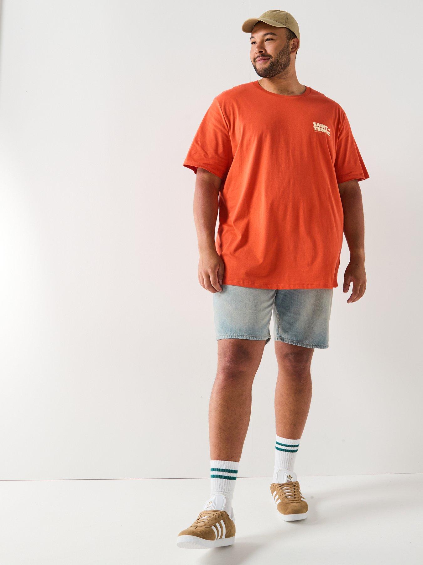 Image 3 of 5 of Jack & Jones Plus Saint Tropez Back Graphic T-Shirt - Orange