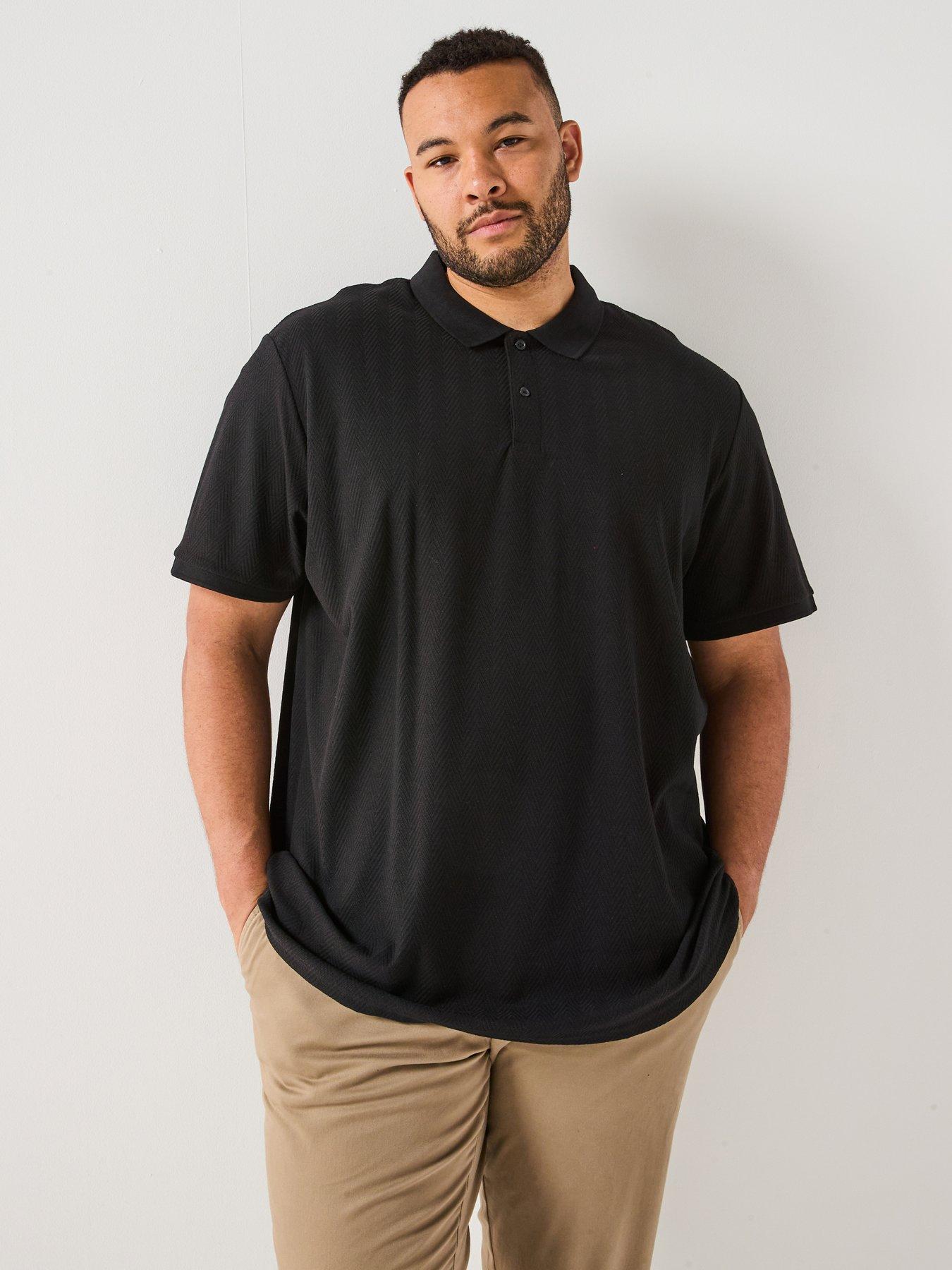 undefined Plus Summer Pattern Polo Shirt - Black