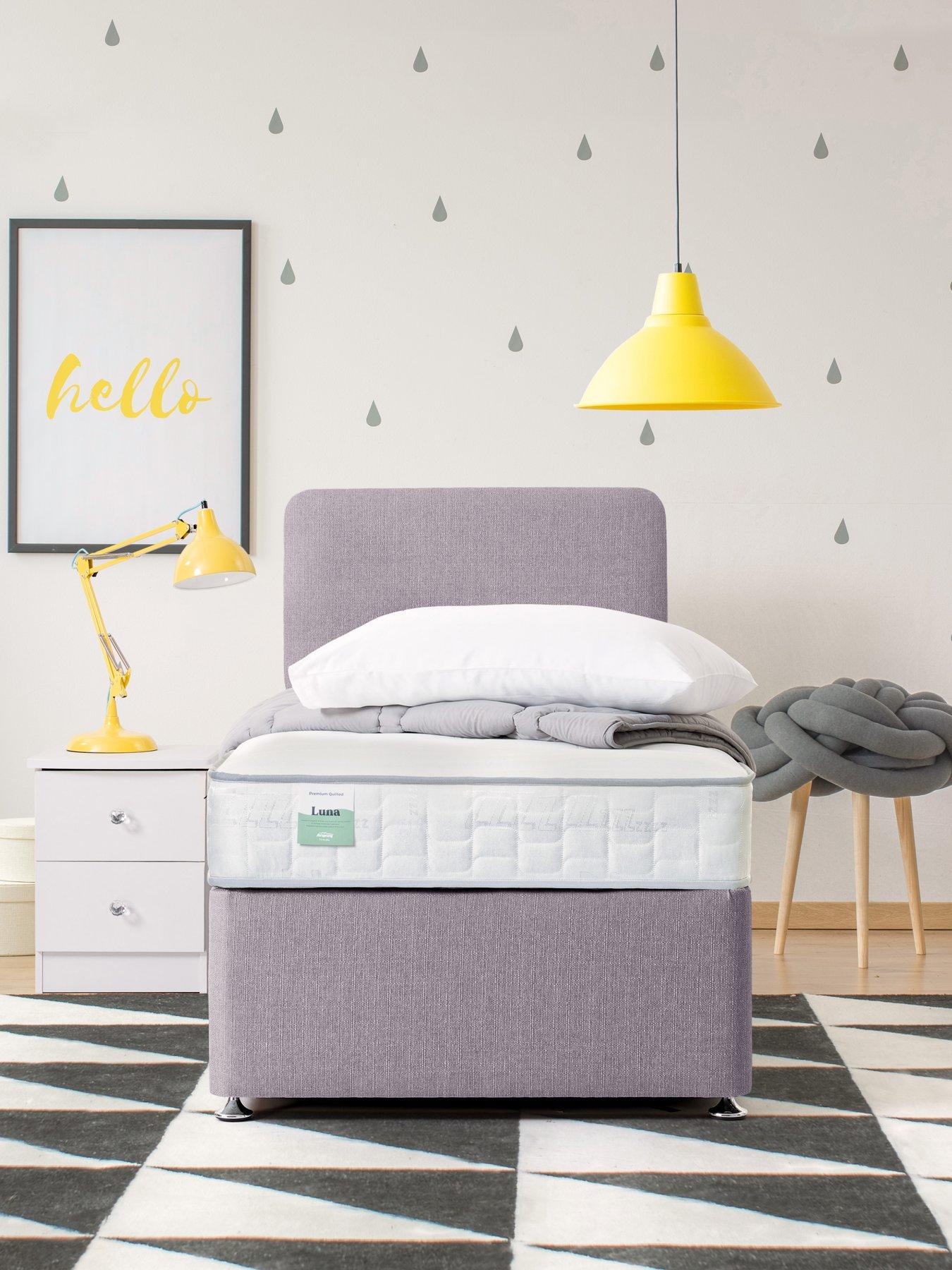 undefined Luna Comfort Quilted Divan with Storage Options - Headboard Included