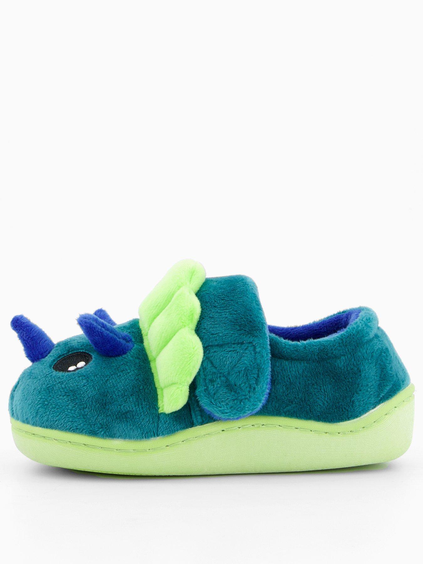 the-very-collection-younger-boys-dinosaur-touch-strap-slipper-bluestillFront
