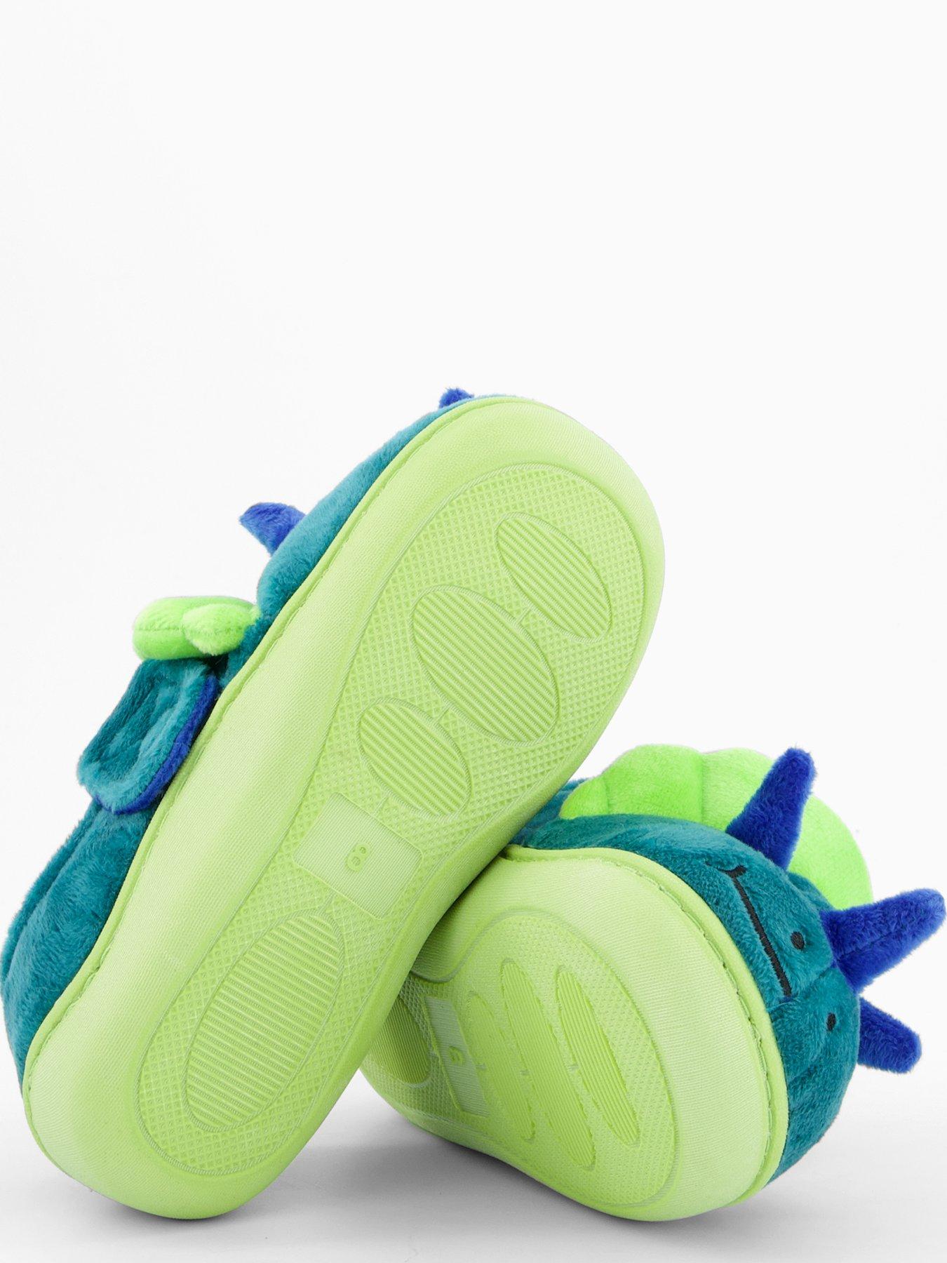 the-very-collection-younger-boys-dinosaur-touch-strap-slipper-bluedetail