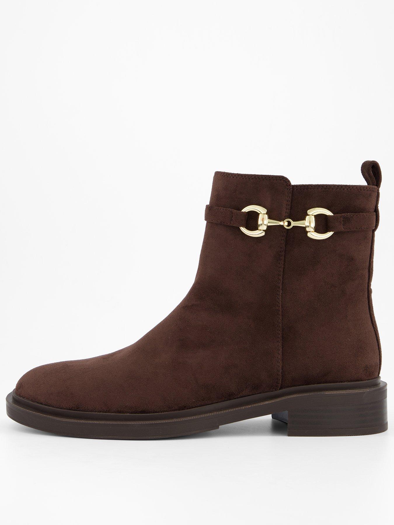 the-very-collection-round-toe-flat-ankle-boot-chocolate-brownfront