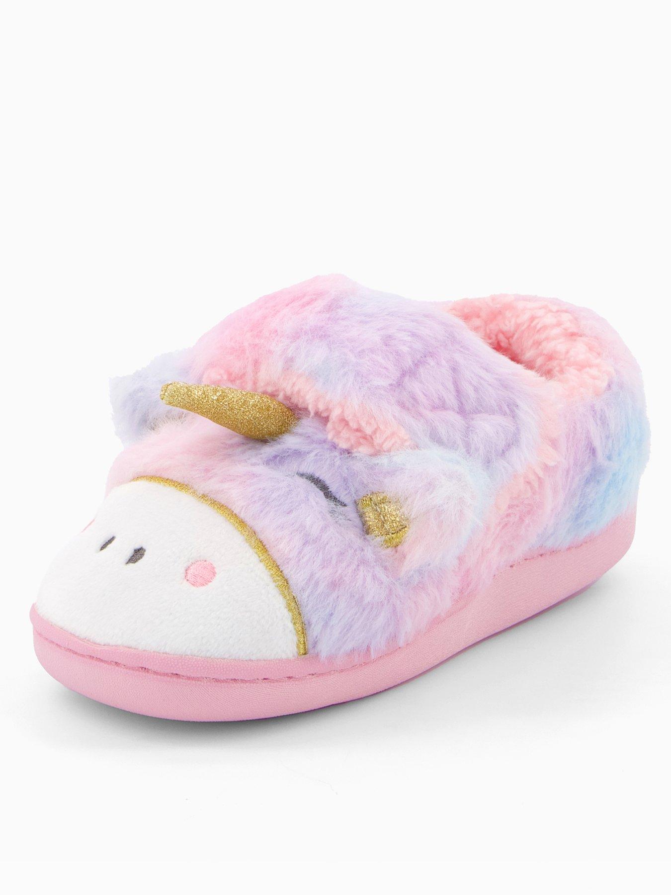 the-very-collection-younger-girls-unicorn-touch-strap-slipper-pink