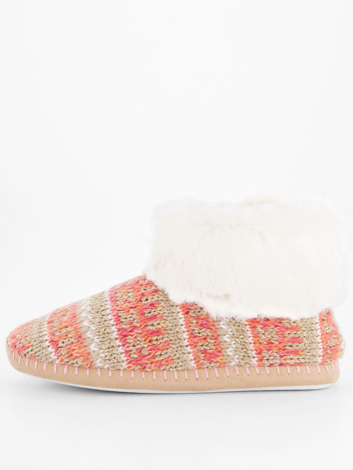 The Very Collection Knitted Boot Slipper - Multi